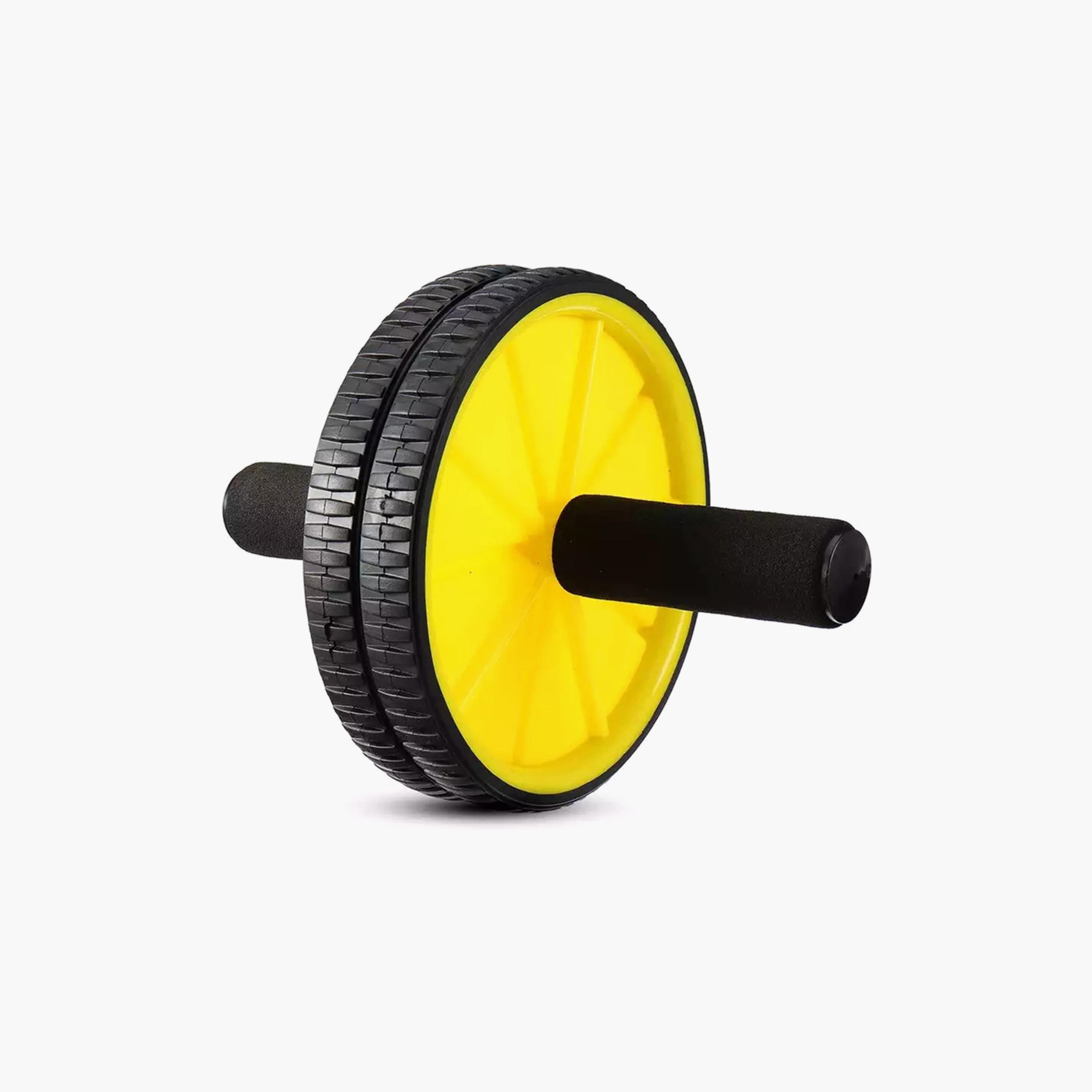 Body Builder Sport Abs Rolling Wheel Double - Yellow | 38-1126-sports-gear-gym-image-2