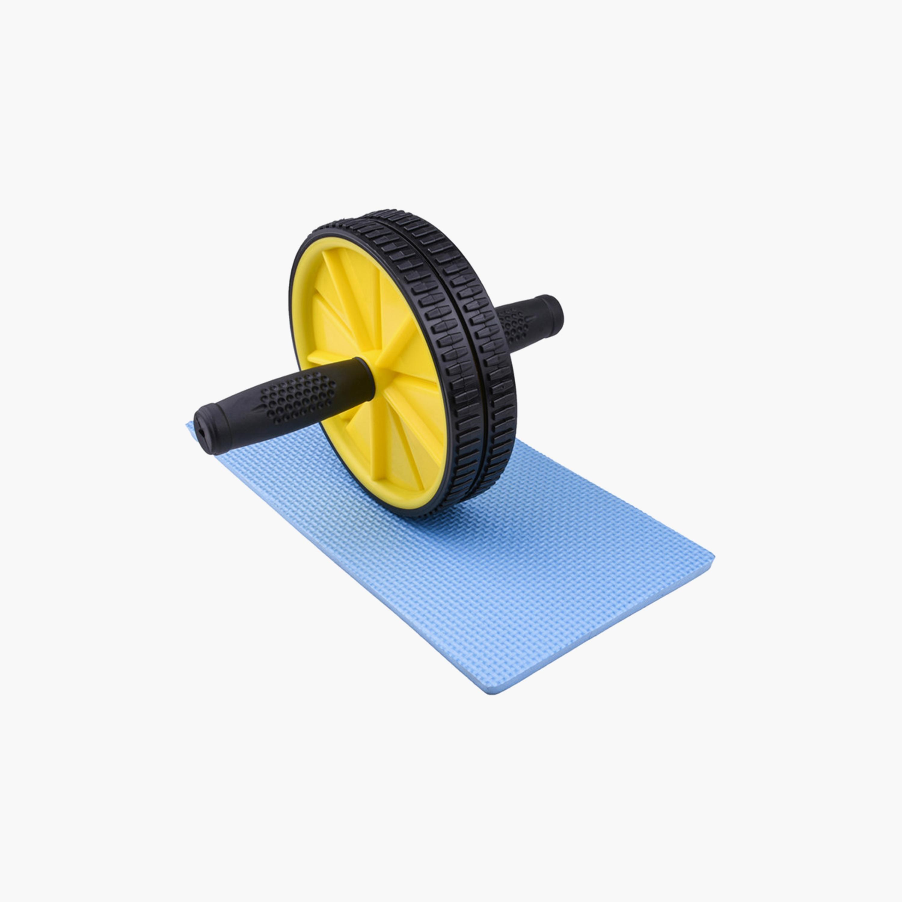 Body Builder Sport Abs Rolling Wheel Double - Yellow | 38-1126-sports-gear-gym-image-3