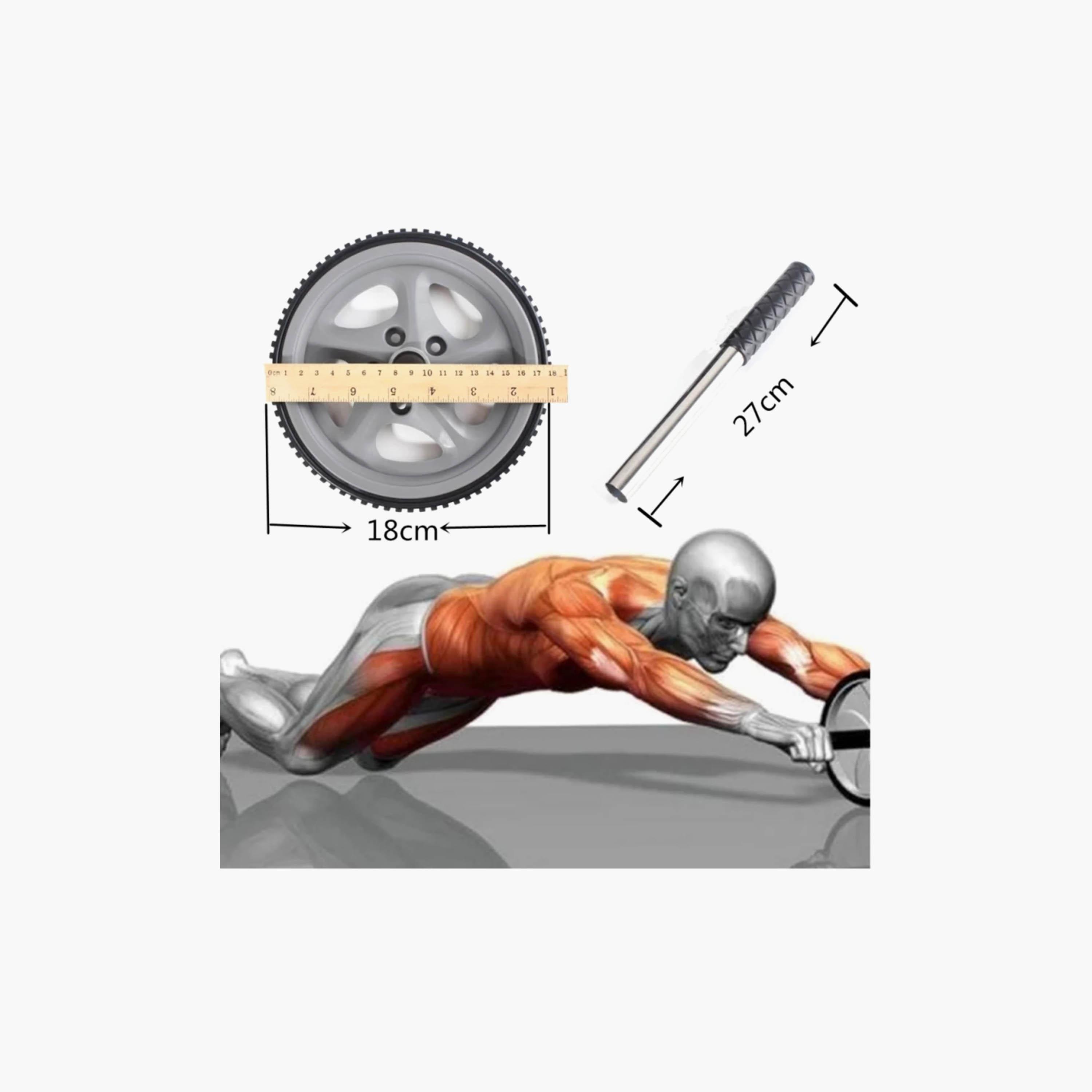 Body Builder Sport Abs Rolling Wheel Double - Yellow | 38-1126-sports-gear-gym-image-4