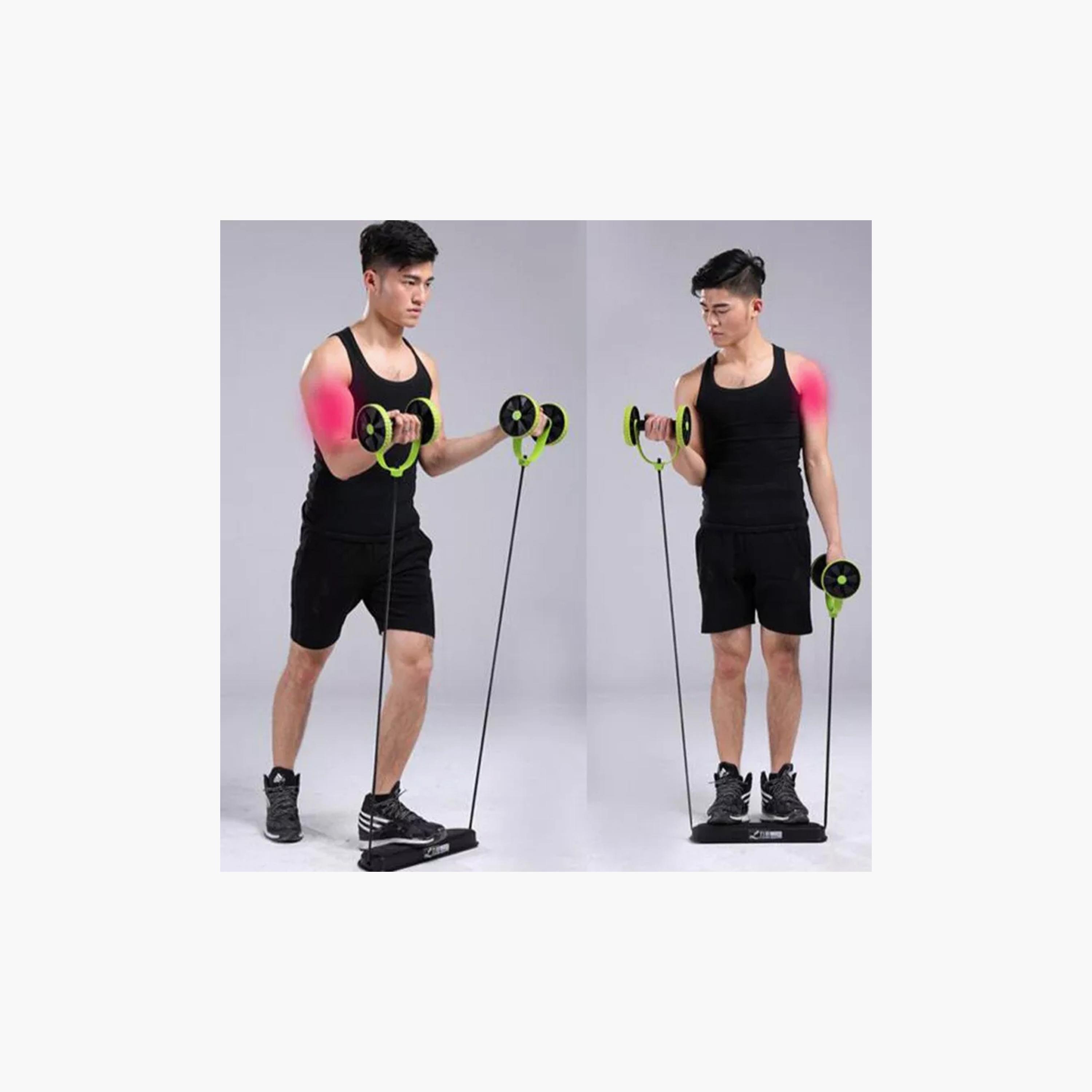Body Builder Double Ab Roller - Black and Green | 38-1125-sports-gear-gym-image-3