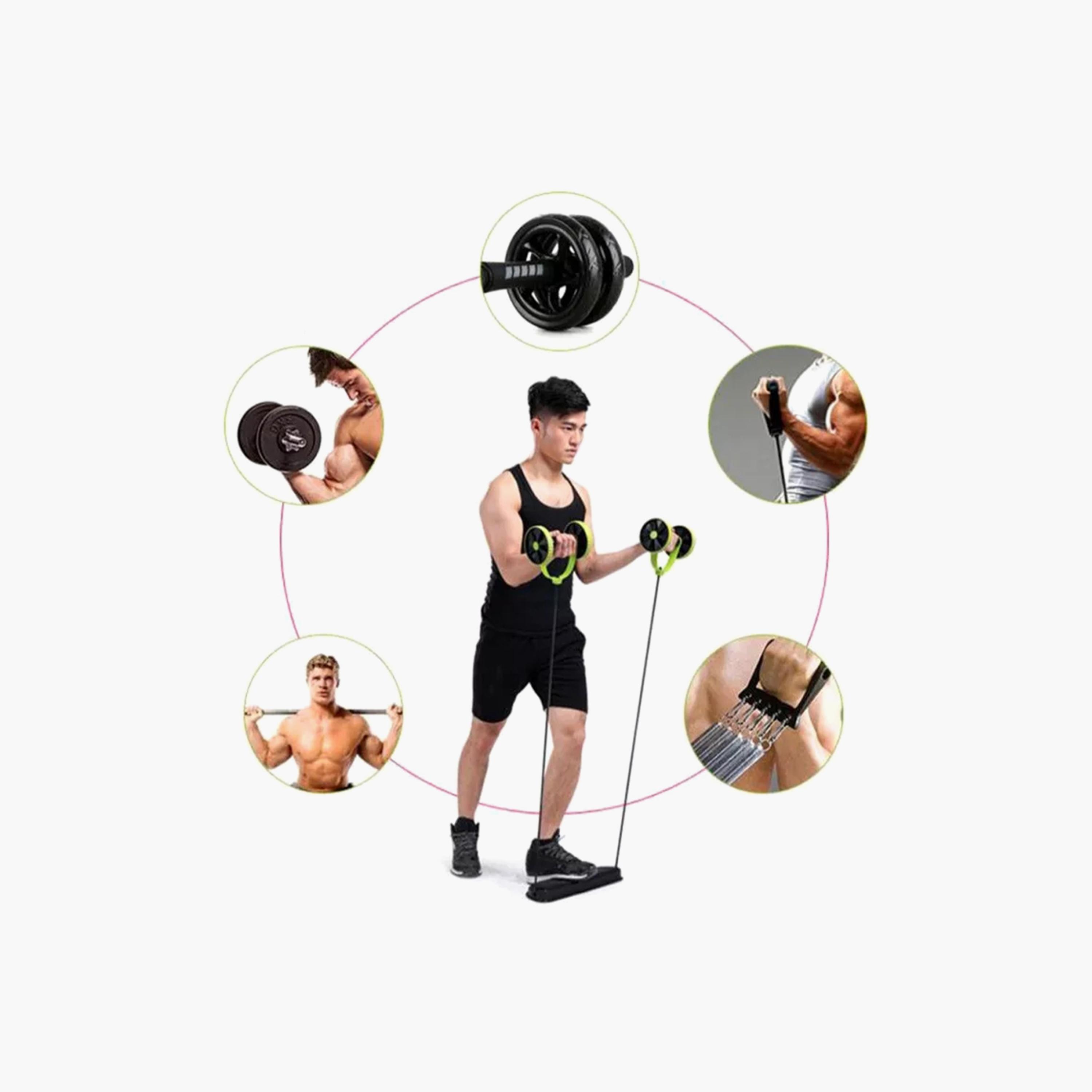 Body Builder Double Ab Roller - Black and Green | 38-1125-sports-gear-gym-image-5