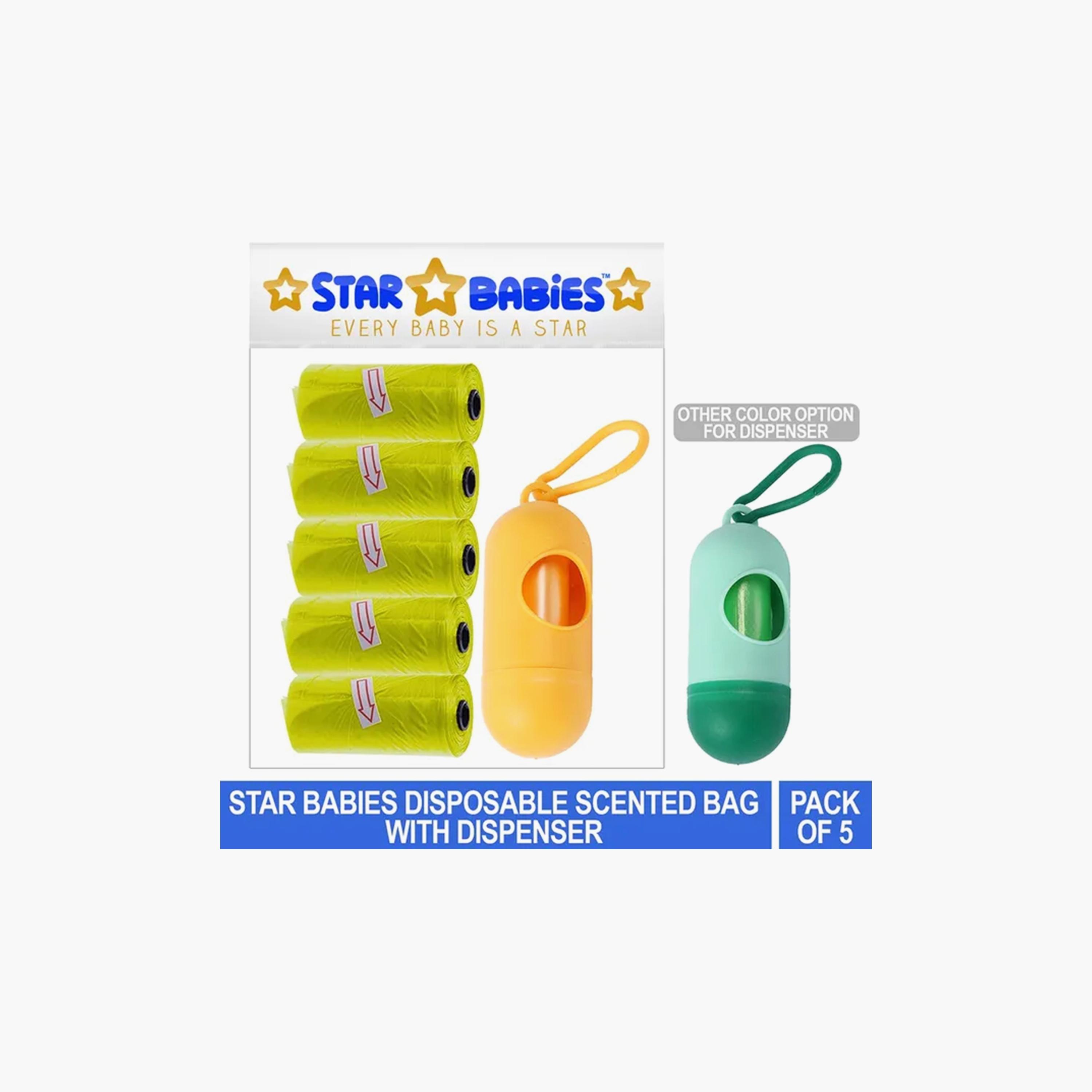 Star Babies 75-Piece Scented Bags with Dispenser, Assorted-baby-diapering-changingmats-image-3