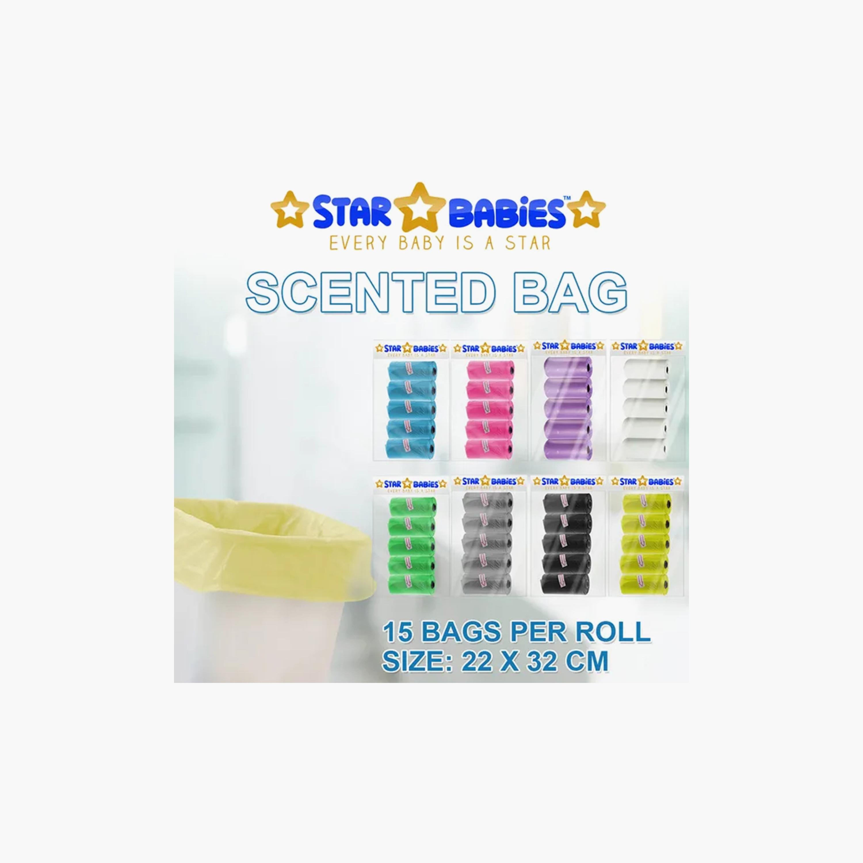 Star Babies 75-Piece Scented Bags with Dispenser, Assorted-baby-diapering-changingmats-image-6
