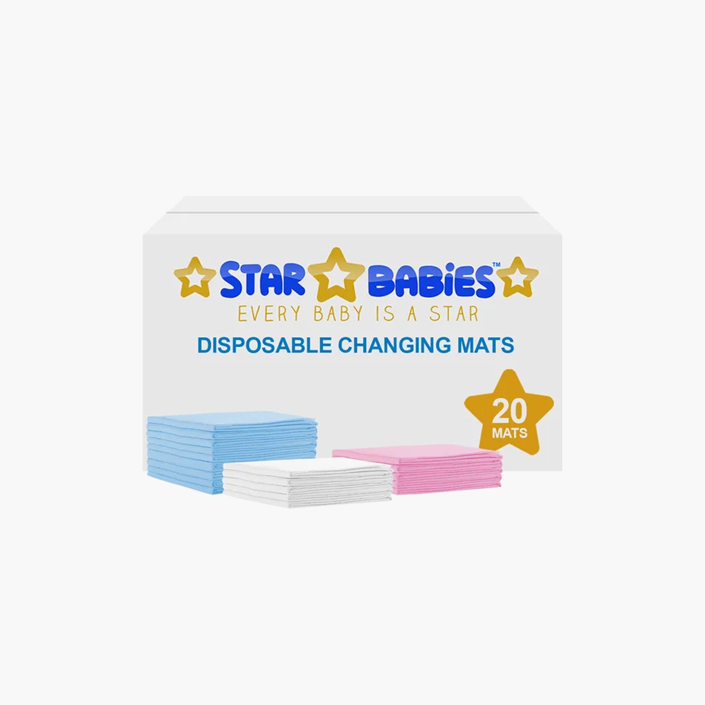 Star Babies 20-Piece Disposable Changing Mats - 45 x 60 cm,, Multicolour-baby-diapering-changingmats-image-2