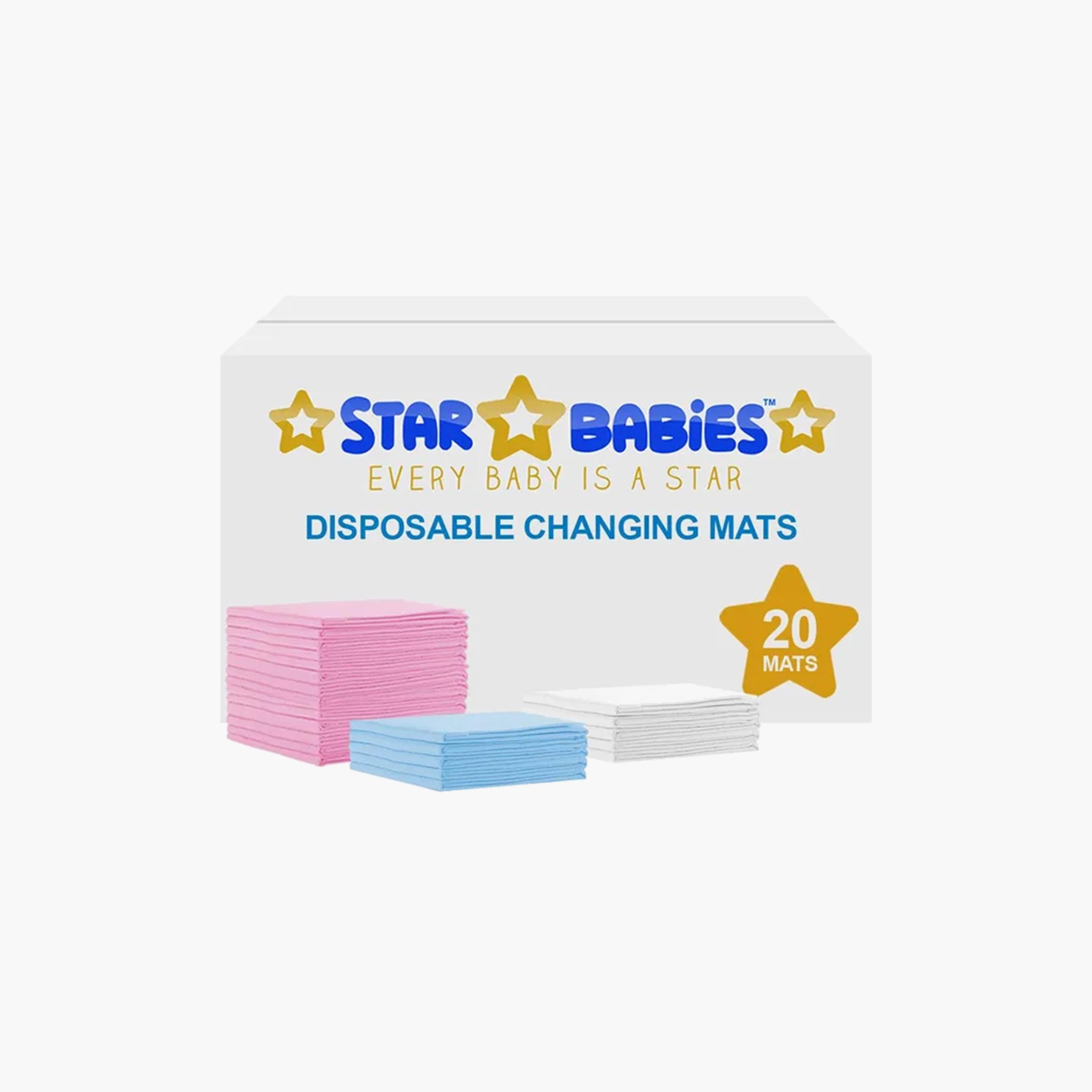 Star Babies 20-Piece Disposable Changing Mats, Assorted - 45 x 60 cm-baby-diapering-changingmats-image-2