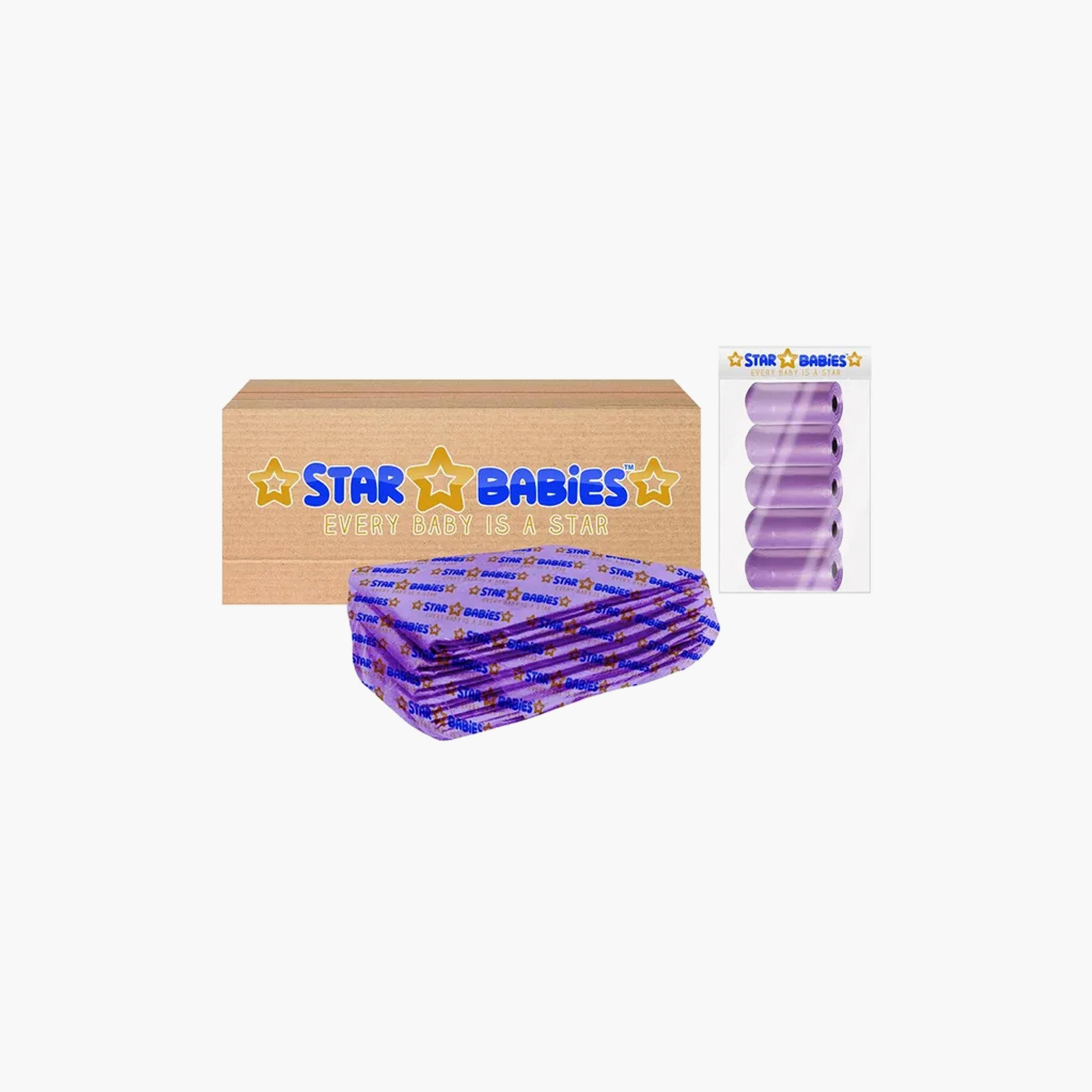 Star Babies 10-Piece Disposable Changing Mats with 5-Piece Scented Bags Bundle, Lavender-baby-diapering-changingmats-image-1