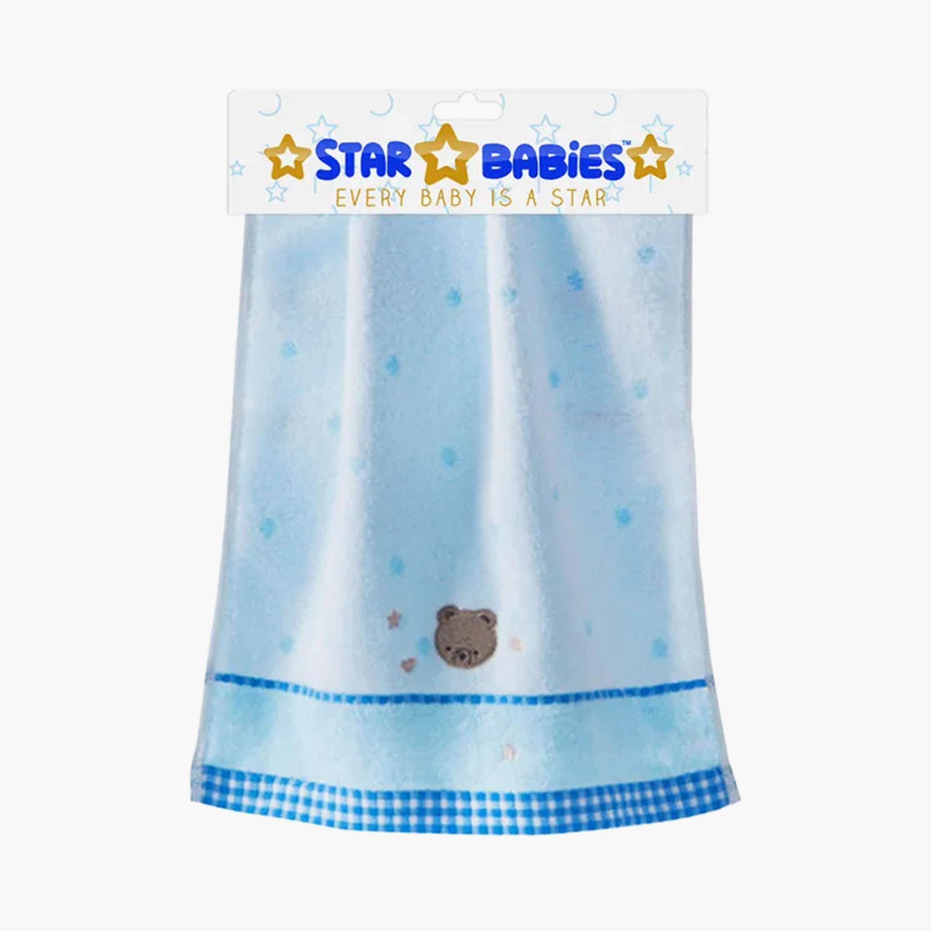 Star Babies 100% Cotton Face Towel, Blue - Buy 1 Get 1 Free-baby-bathandcare-towels-image-3