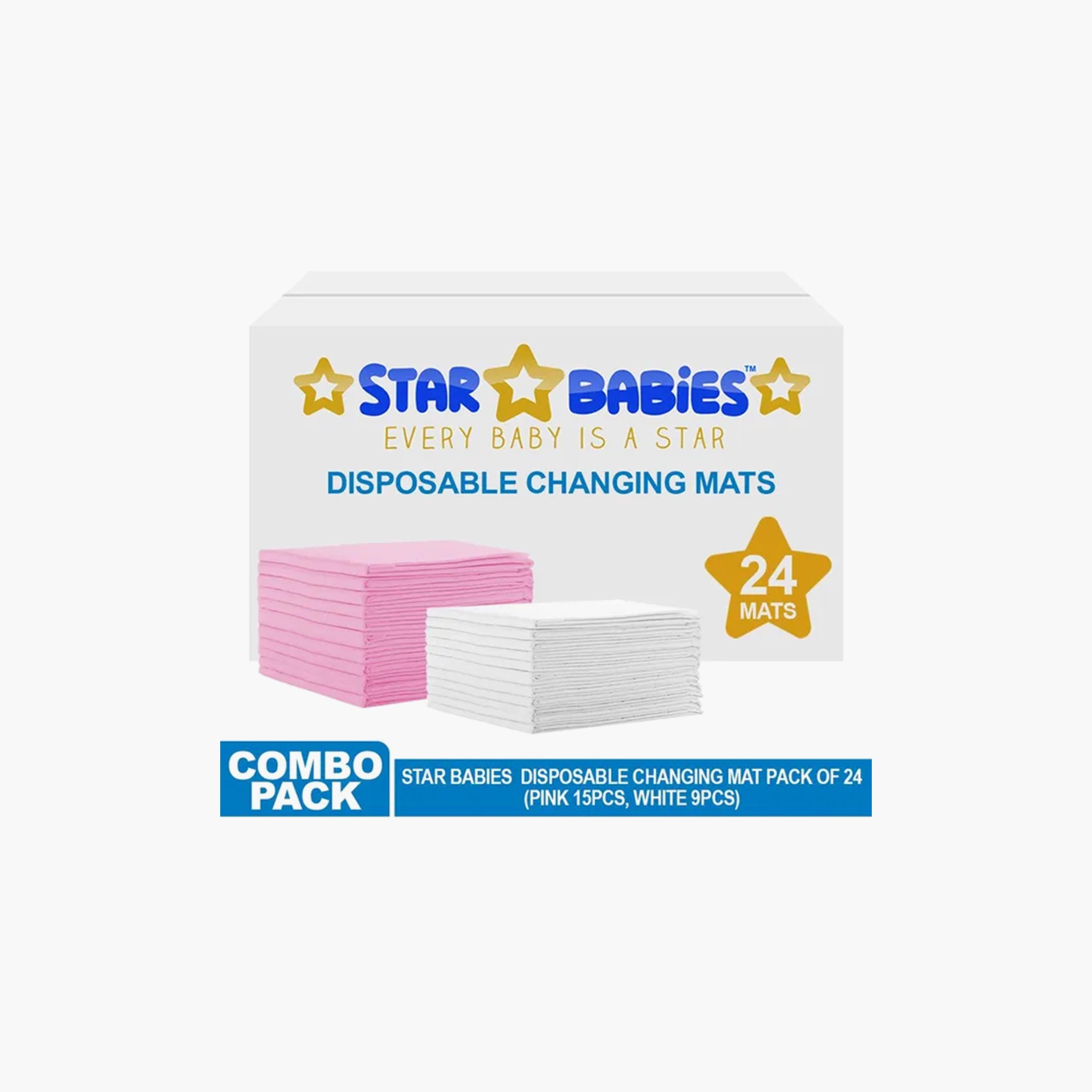 Star Babies 24-Piece Disposable Changing Mats, Assorted - 45 x 60 cm-baby-diapering-changingmats-image-3