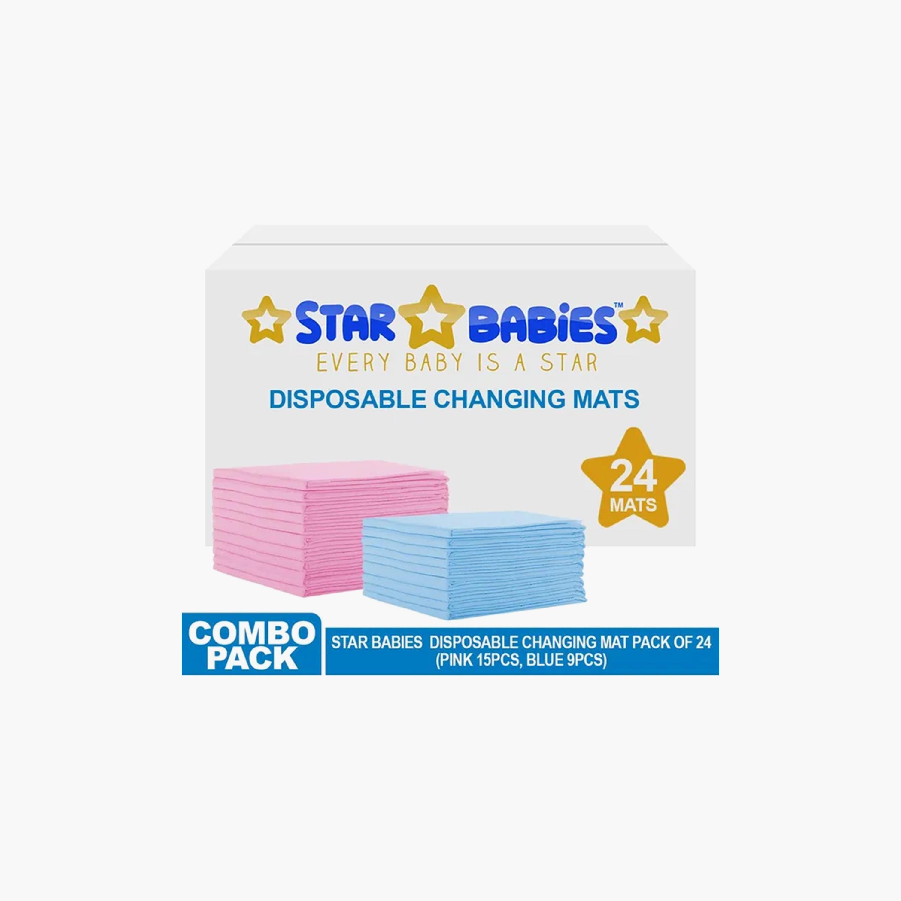 Star Babies 24-Piece Disposable Changing Mats, Assorted - 45 x 60 cm-baby-diapering-changingmats-image-3