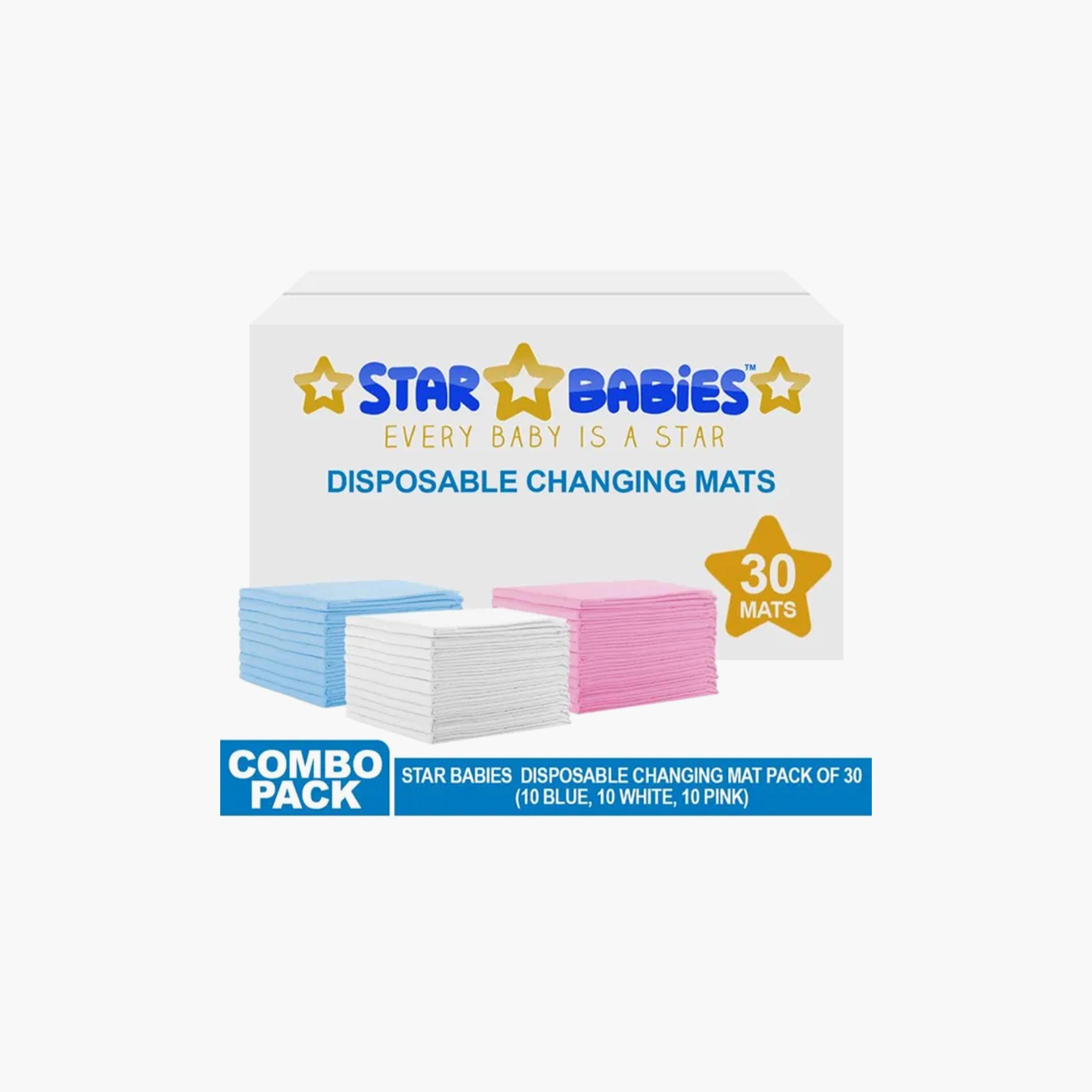 سجادات تغيير الحفاضات للاستعمال مرة واحدة من ستار بيبيز - 30 قطعة - 45 × 60 سم-baby-diapering-changingmats-image-3