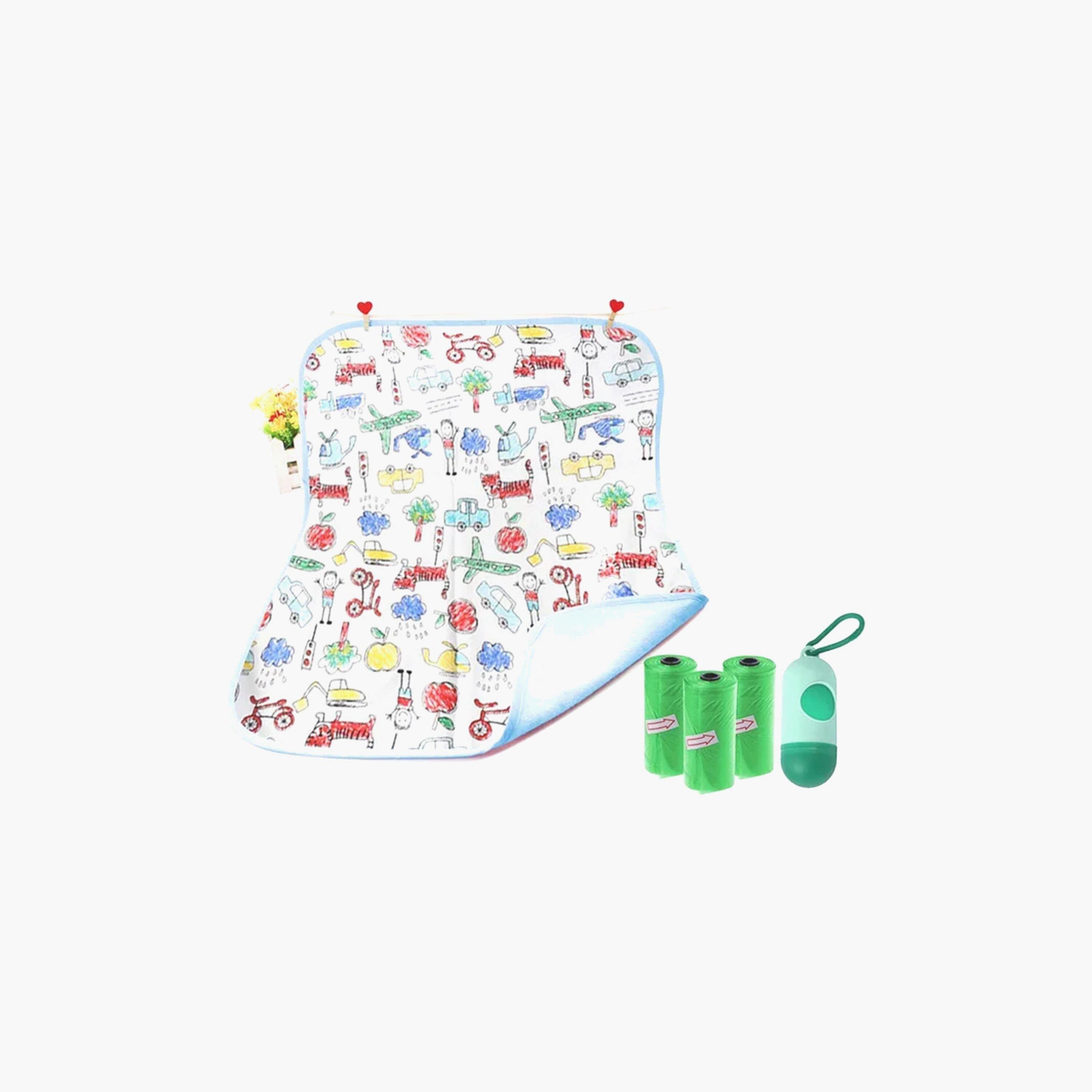 Star Babies Reusable Changing Mat, 3-Piece Scented Bags with Dispenser-baby-diapering-changingmats-image-1