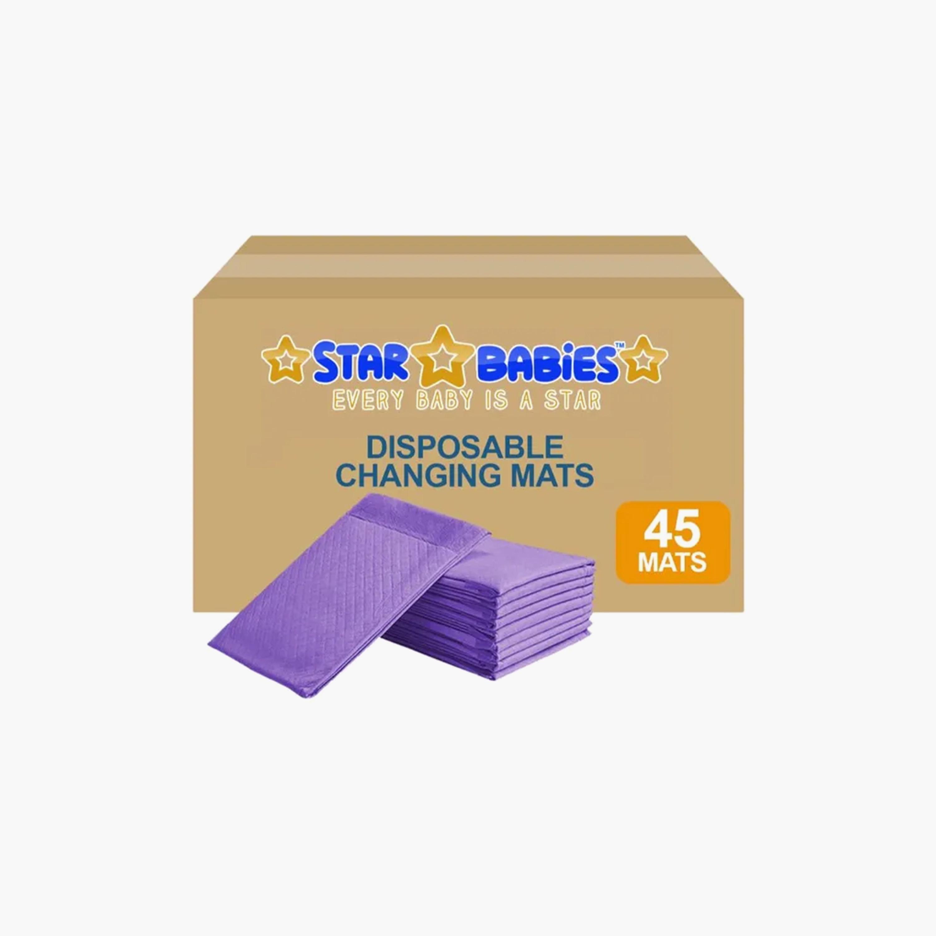 Star Babies 45-Piece Disposable Changing Mats - 45 x 60 cm, Lavender-baby-diapering-changingmats-image-2