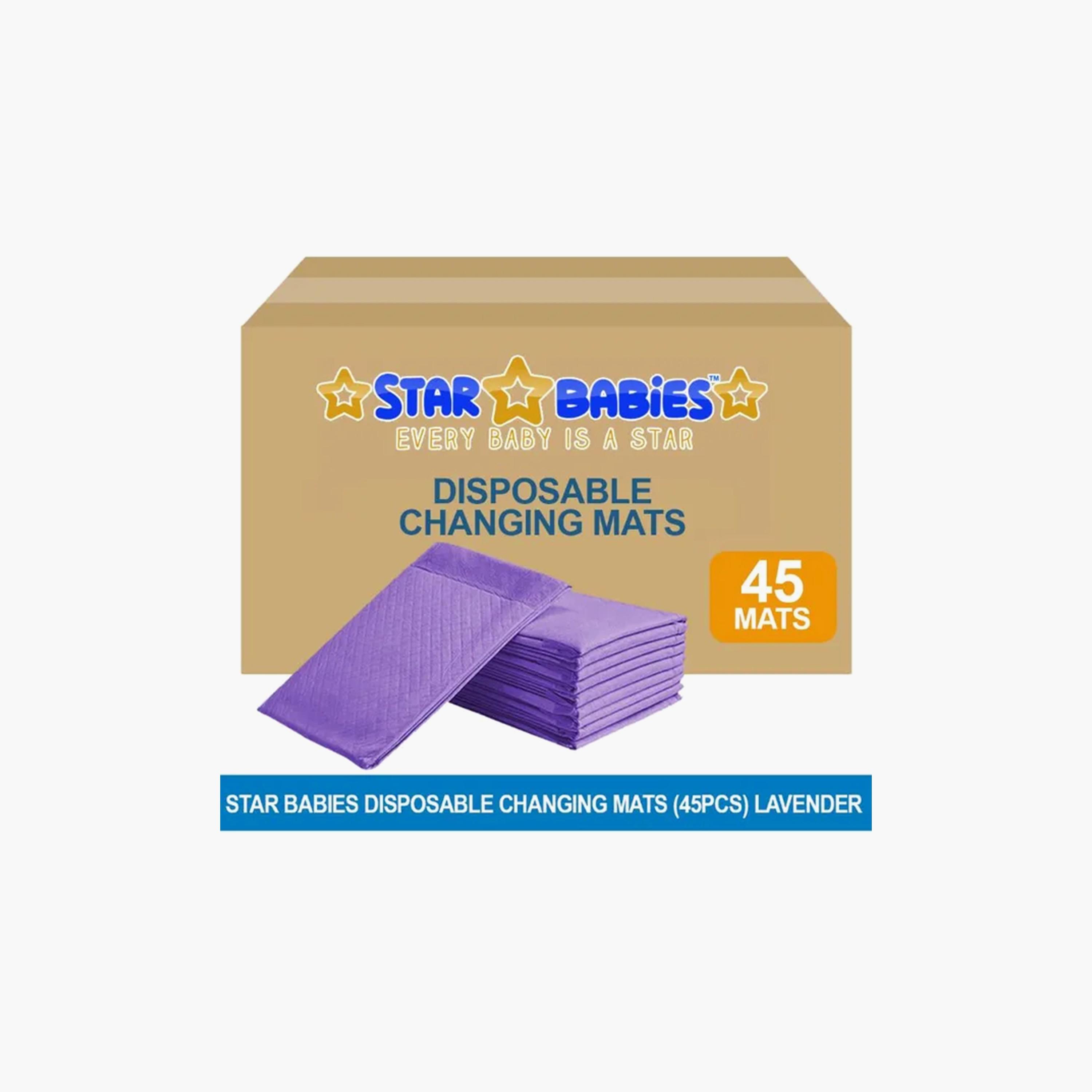 Star Babies 45-Piece Disposable Changing Mats - 45 x 60 cm, Lavender-baby-diapering-changingmats-image-3