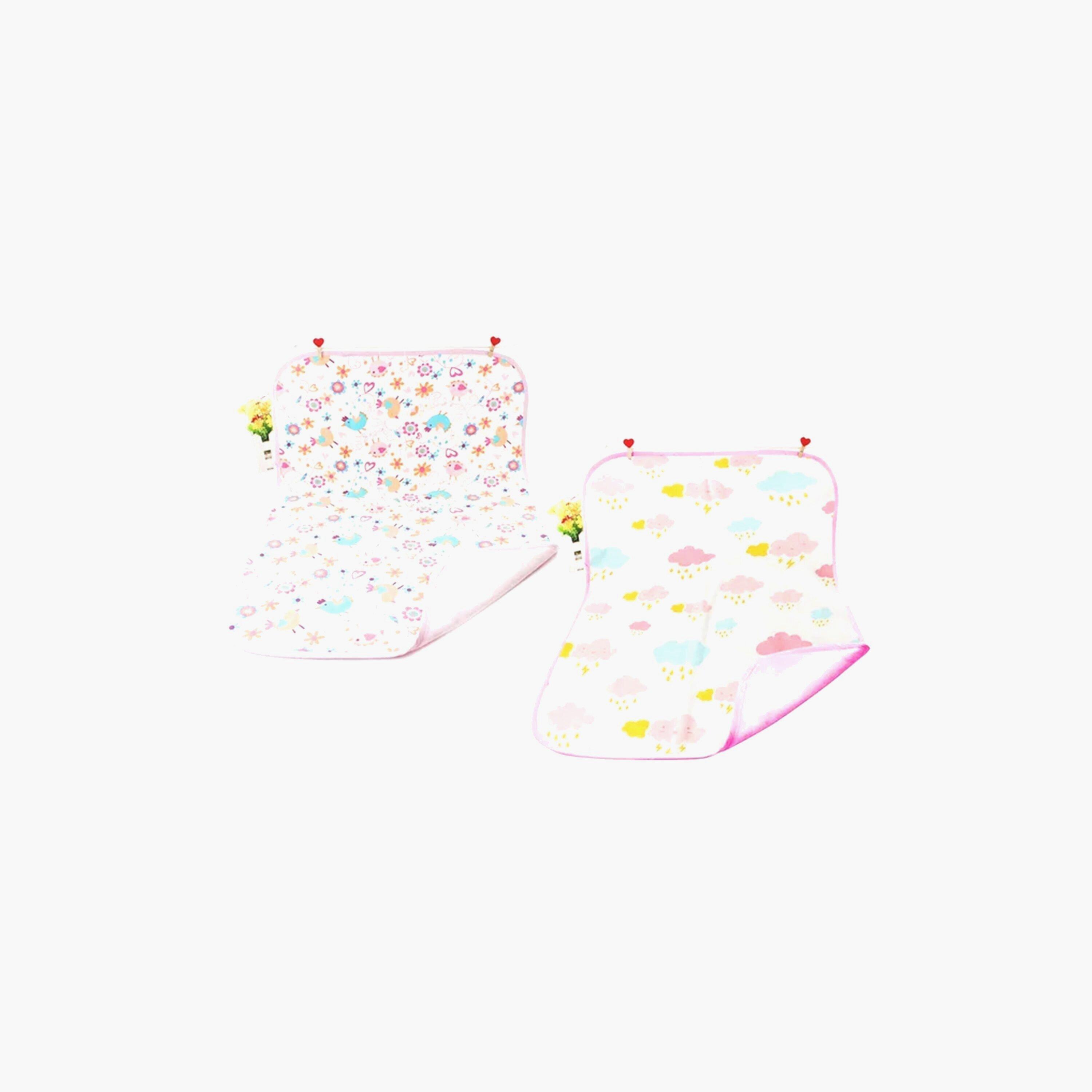 Star Babies Washable Changing Mats, Pink - Buy 1 Get 1 Free-baby-diapering-changingmats-image-1