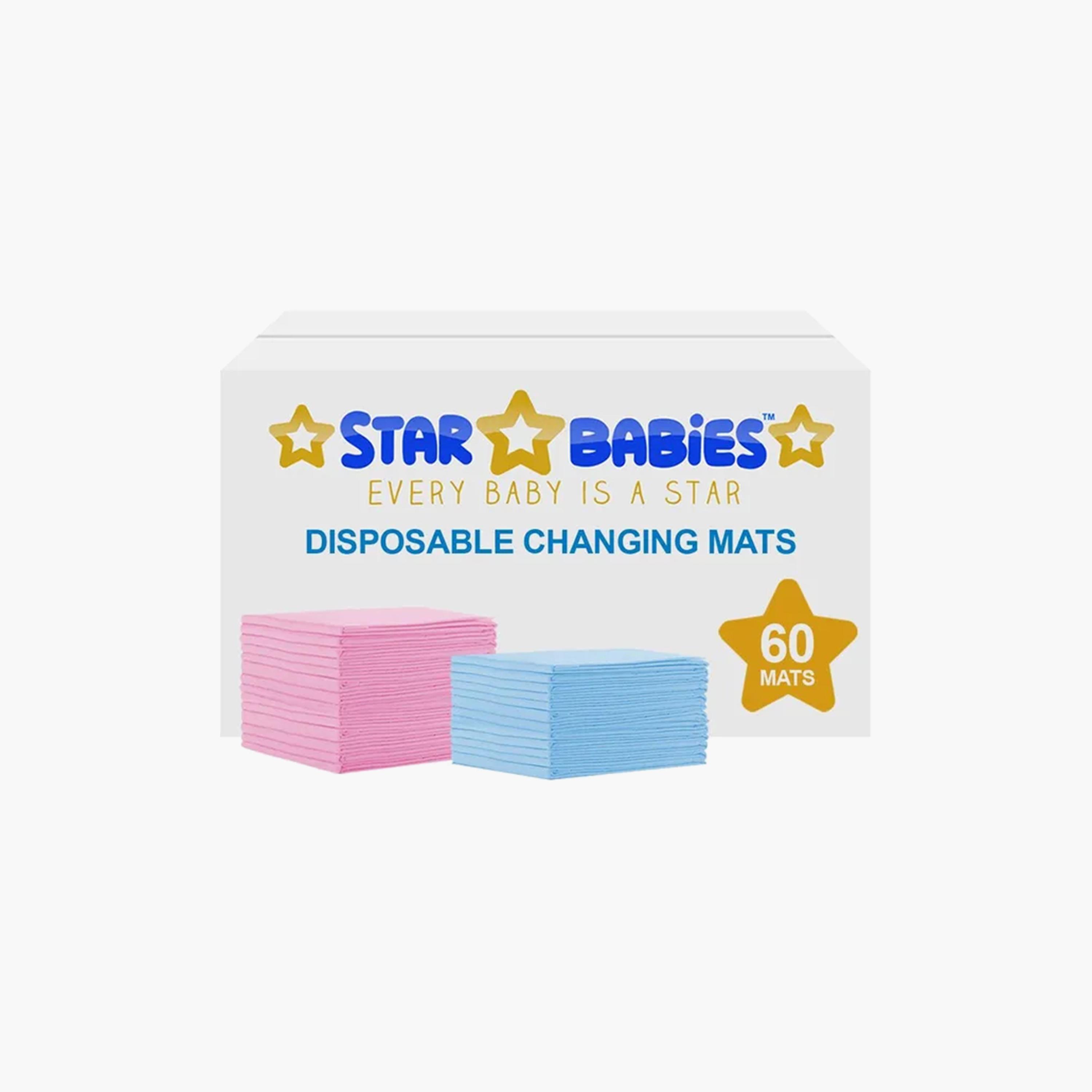 Star Babies 60-Piece Disposable Changing Mats, Assorted - 45 x 60 cm-baby-diapering-changingmats-image-2