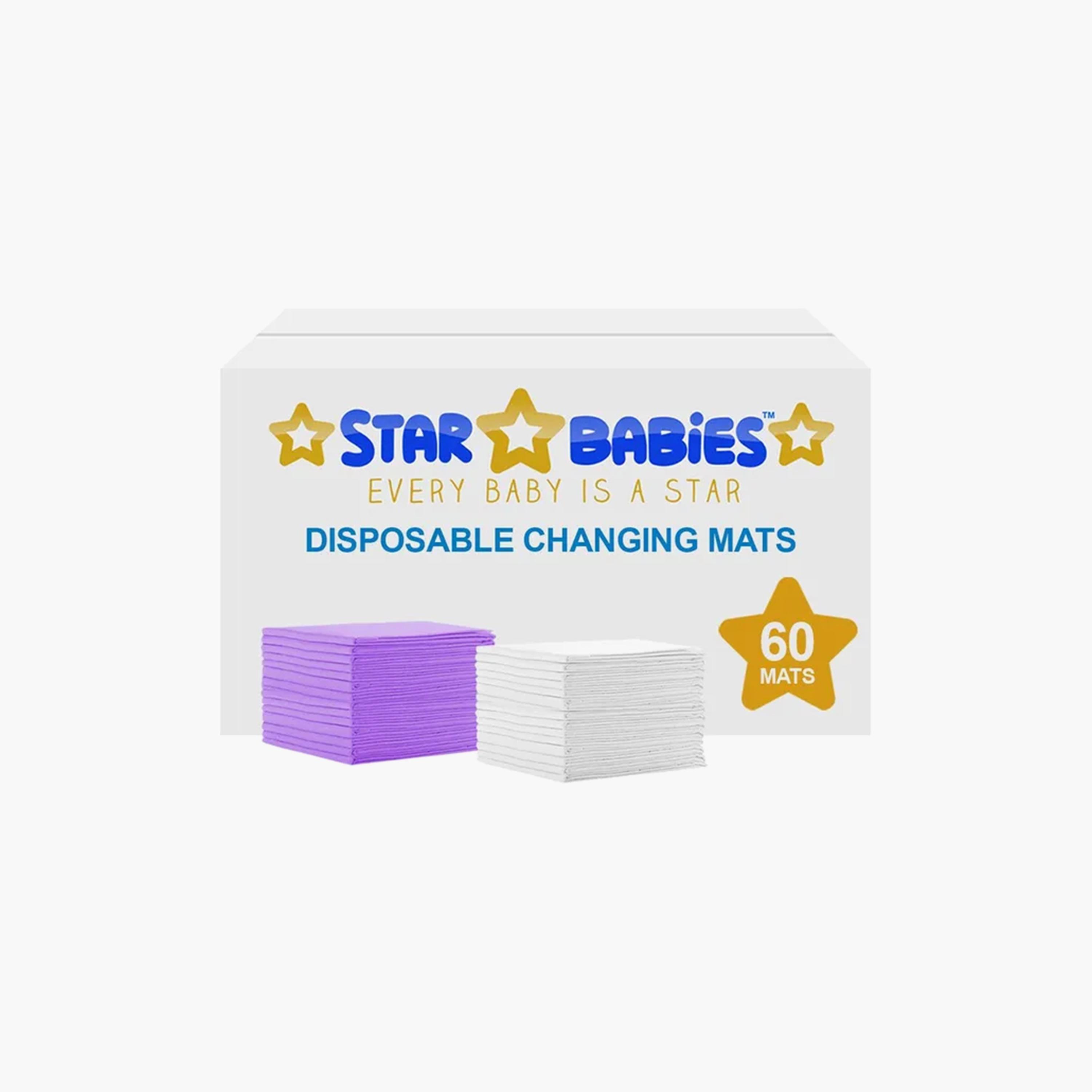 Star Babies 60-Piece Disposable Changing Mats, Assorted - 45 x 60 cm-baby-diapering-changingmats-image-3