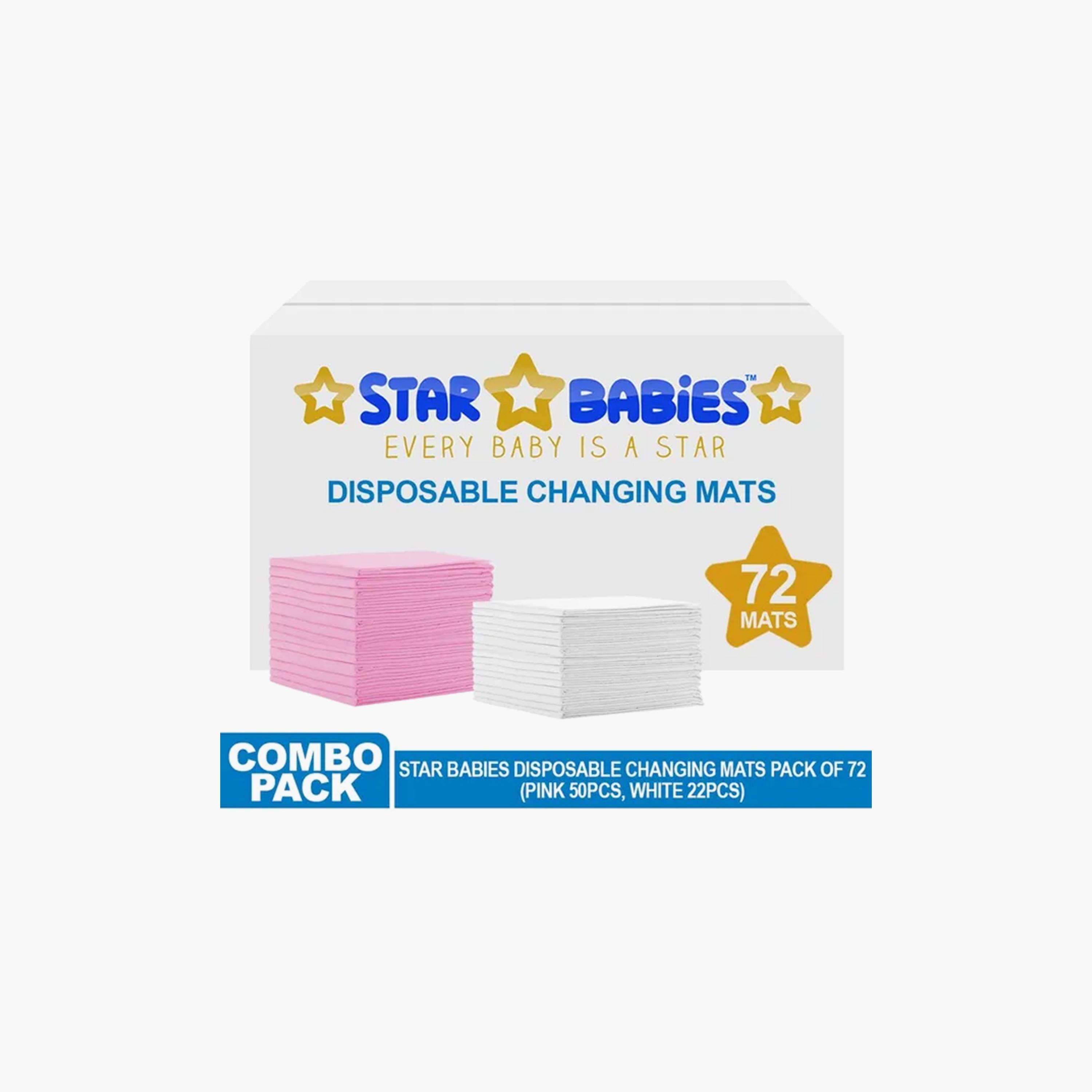 Star Babies 72-Piece Disposable Changing Mats, Assorted - 45 x 60 cm-baby-diapering-changingmats-image-3