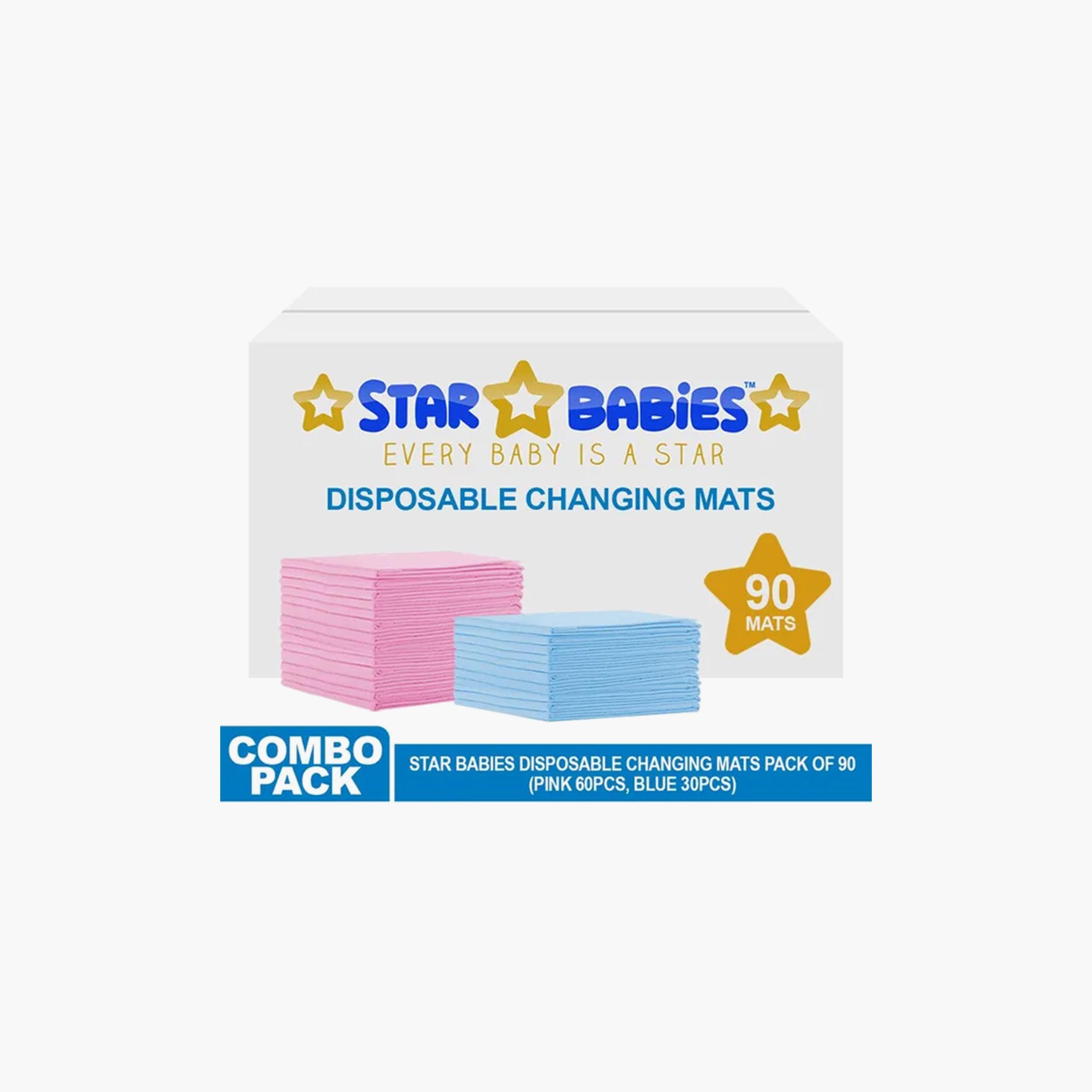 Star Babies 90-Piece Disposable Changing Mats, Assorted - 45 x 60 cm-baby-diapering-changingmats-image-3