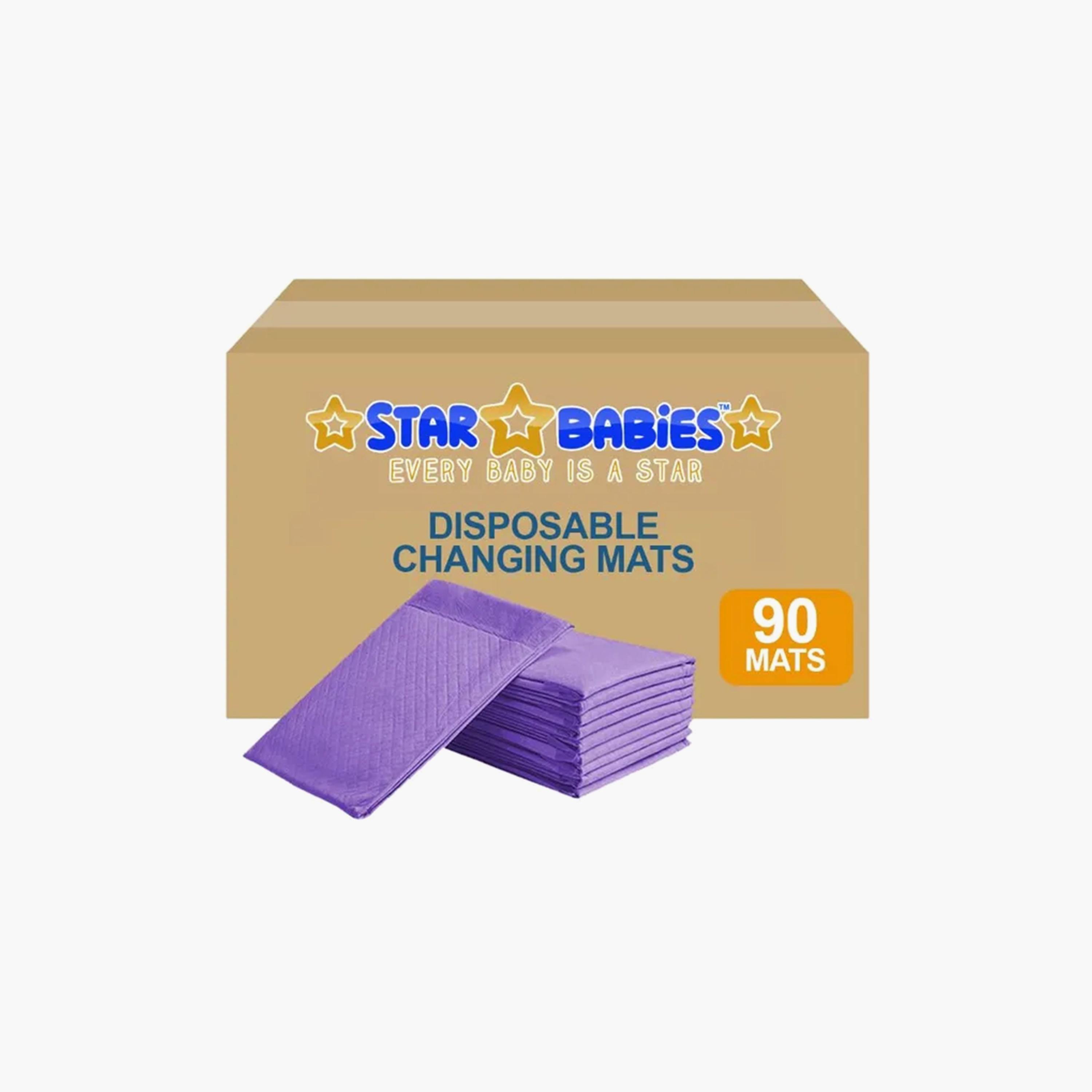 Star Babies 90-Piece Disposable Changing Mats - 45 x 60 cm, Lavender-baby-diapering-changingmats-image-2