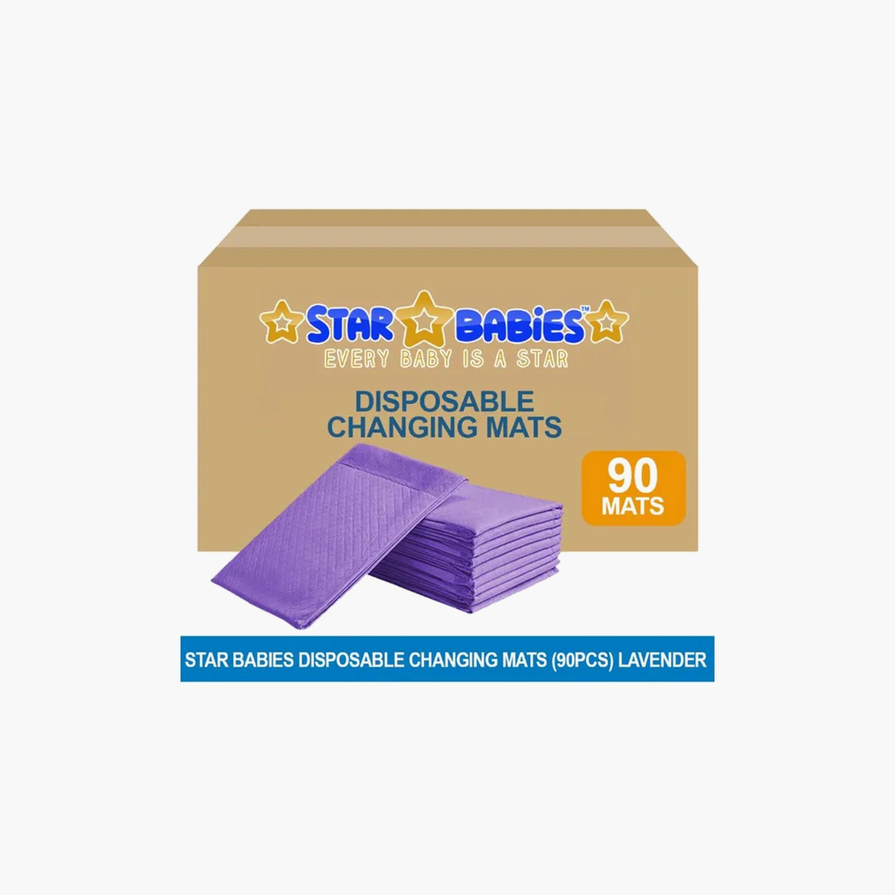 Star Babies 90-Piece Disposable Changing Mats - 45 x 60 cm, Lavender-baby-diapering-changingmats-image-3