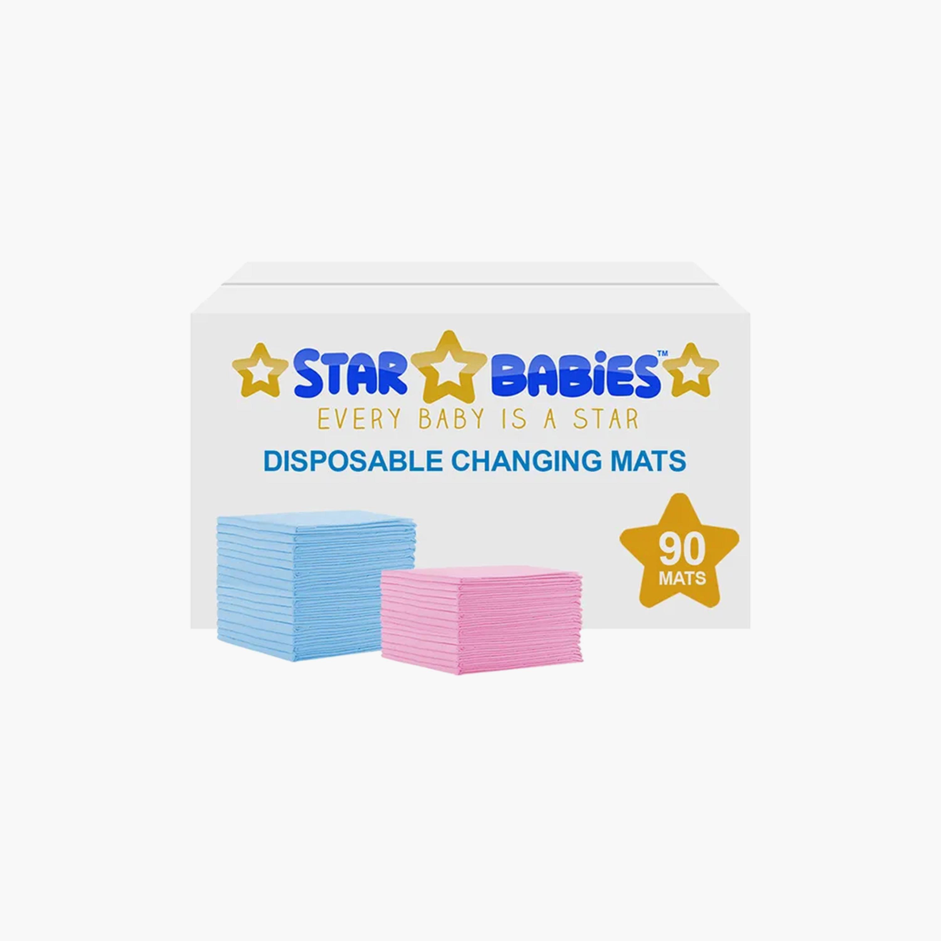 Star Babies 90-Piece Disposable Changing Mats - 45 x 60 cm, Blue/Pink-baby-diapering-changingmats-image-2