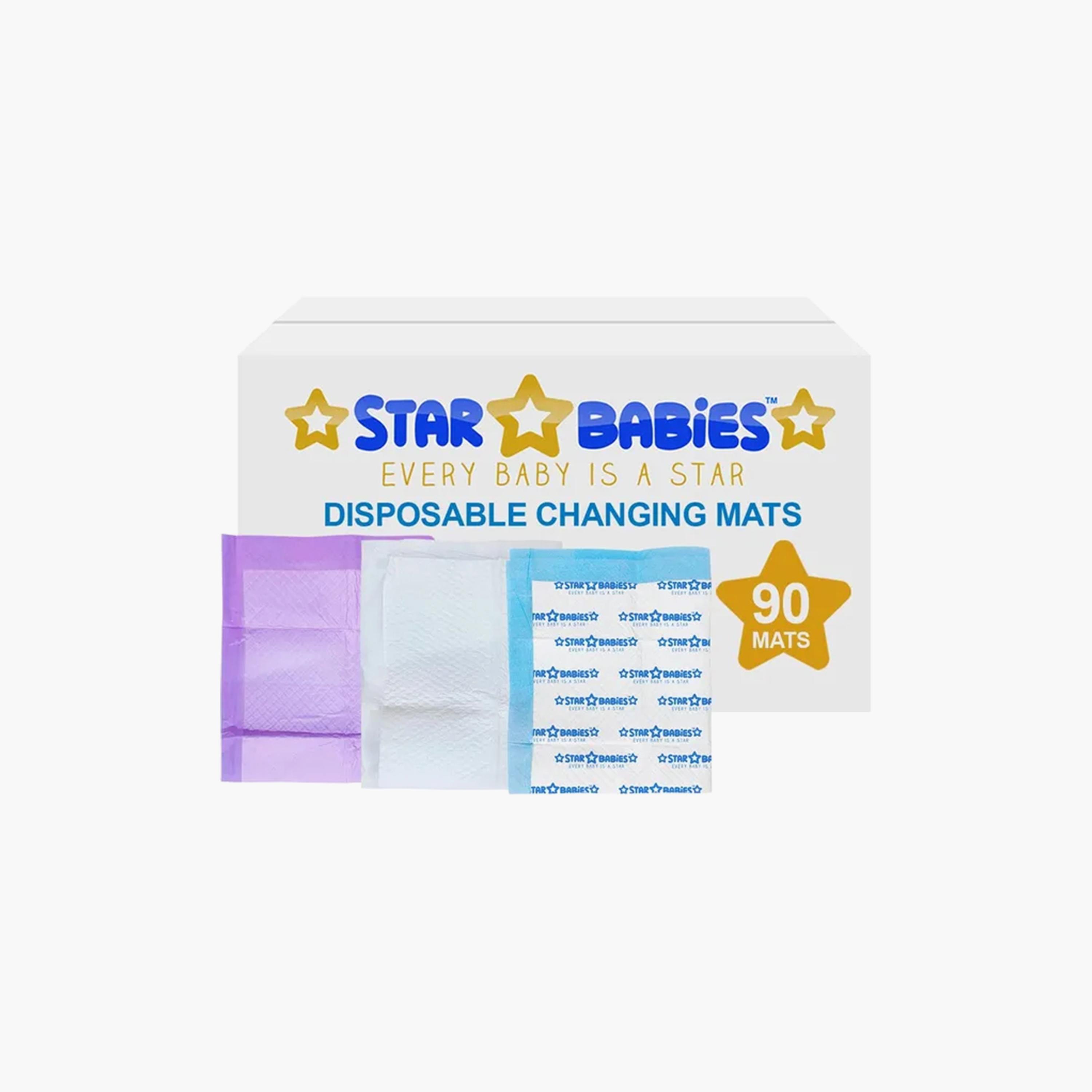 Star Babies 90-Piece Disposable Changing Mats Assorted - 45 x 60 cm-baby-diapering-changingmats-image-2