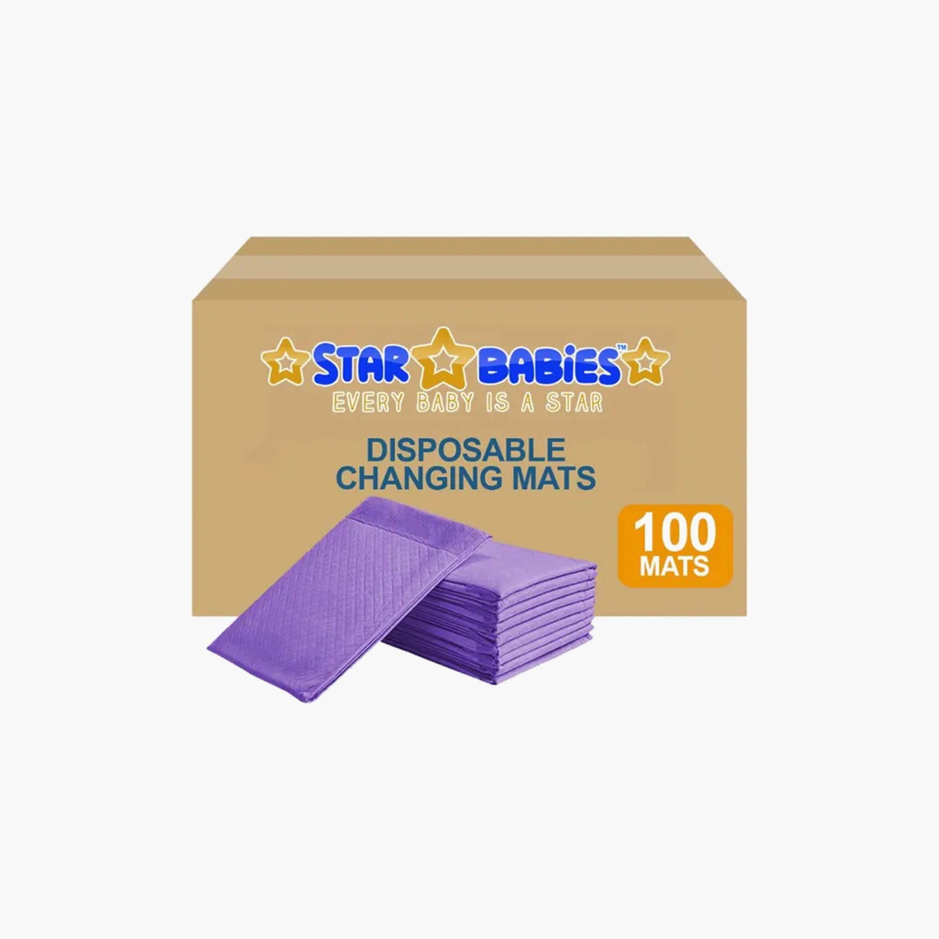Star Babies 100-Piece Disposable Changing Mats - 45 x 60 cm-baby-diapering-changingmats-image-2