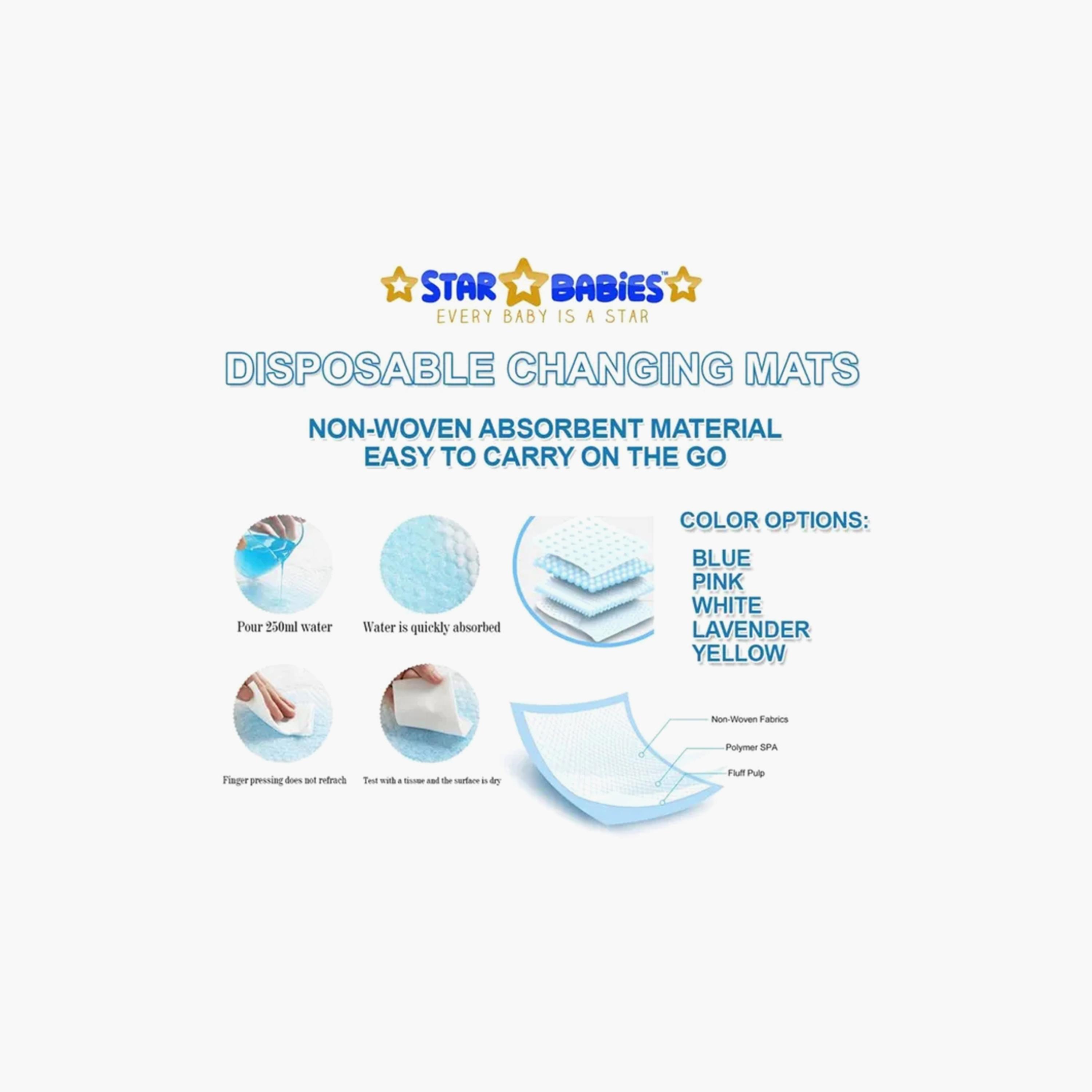 Star Babies 100-Piece Changing Mats with 10-Piece Disposable Ear Cover-baby-diapering-changingmats-image-5