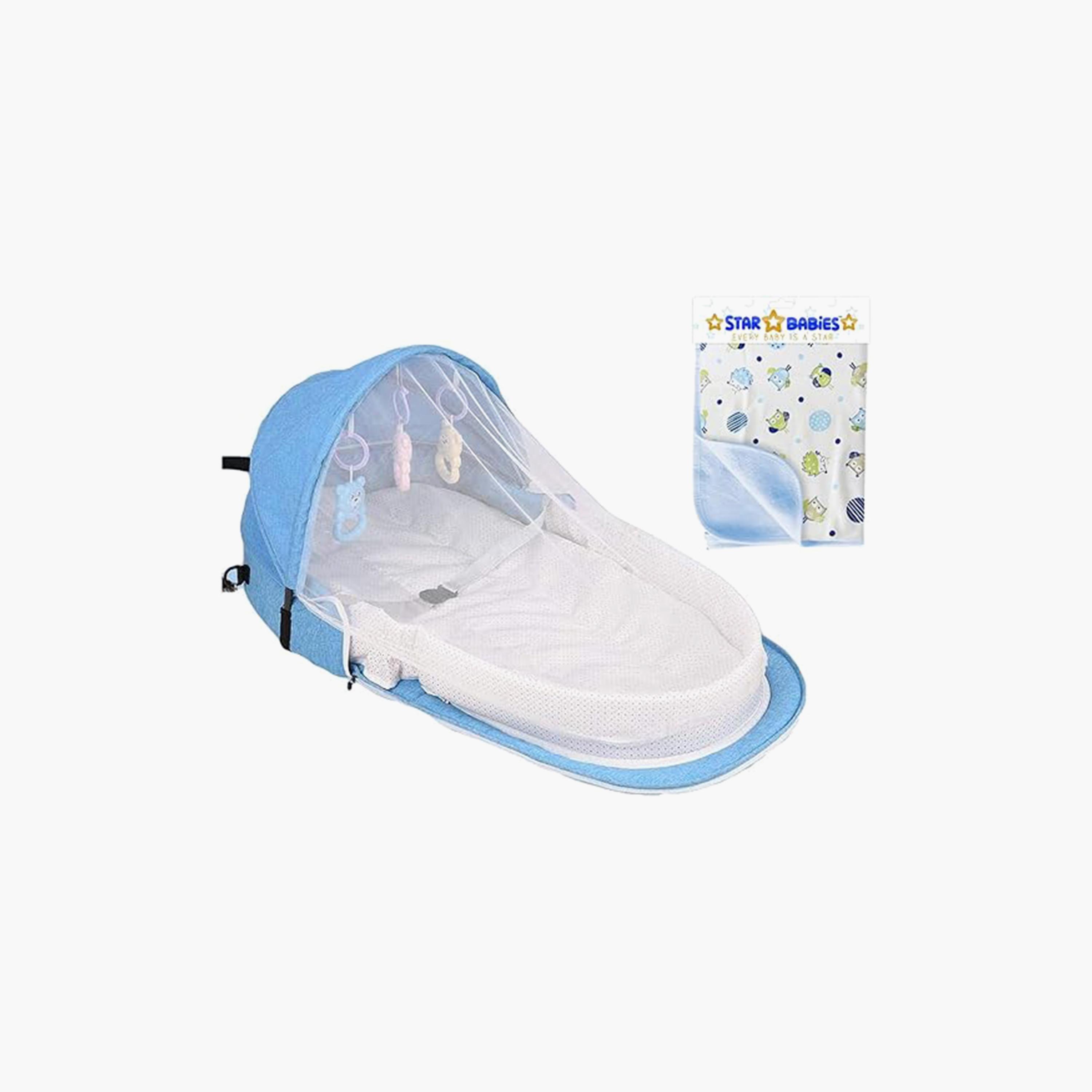 Star Babies Bed Mosquito Net with Reusable Changing Mat-baby-nursery-furniture-cribsandbeds-cribaccessories-image-1