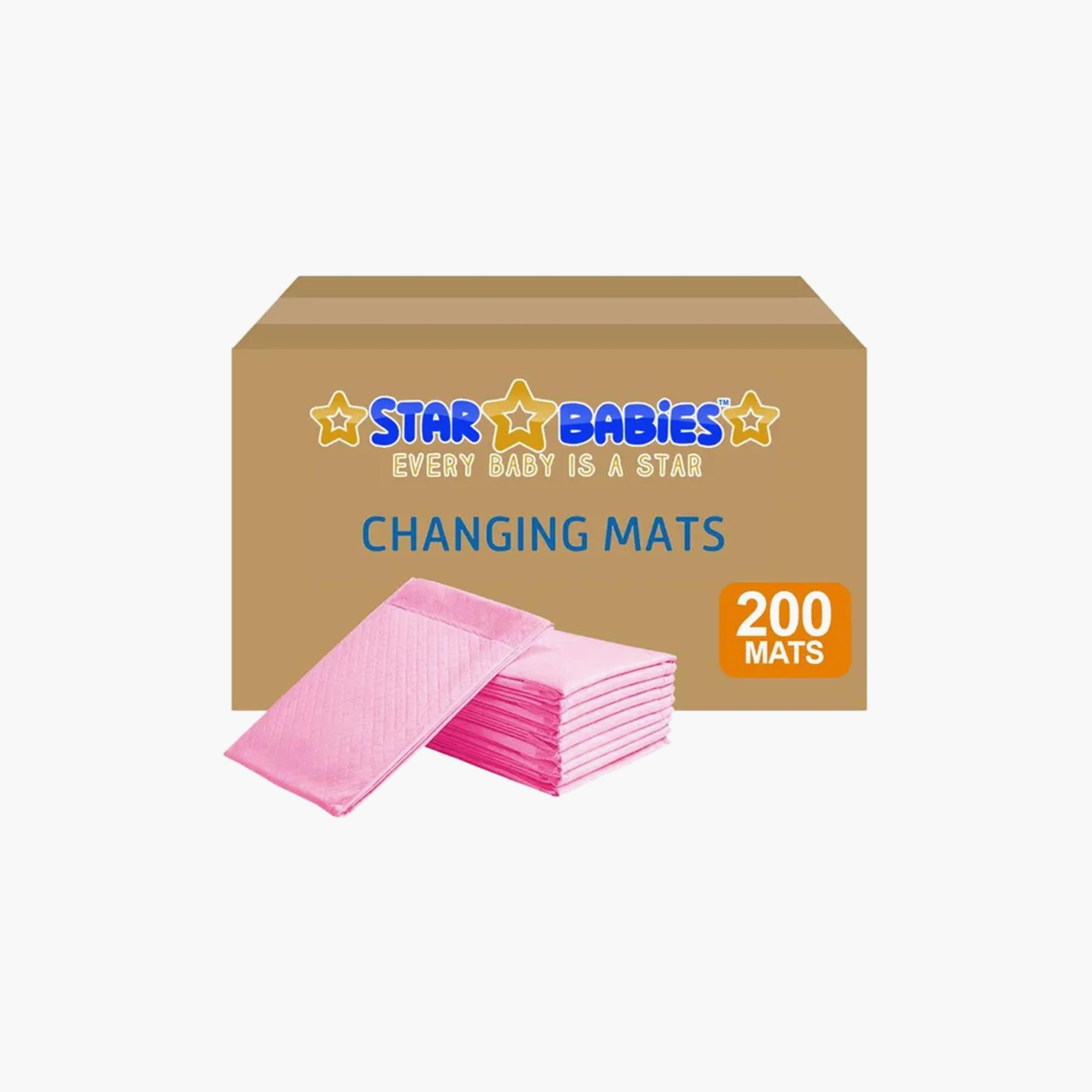 Star Babies 200-Piece Disposable Changing Mats - 45 x 60 cm, Pink-baby-diapering-changingmats-image-2