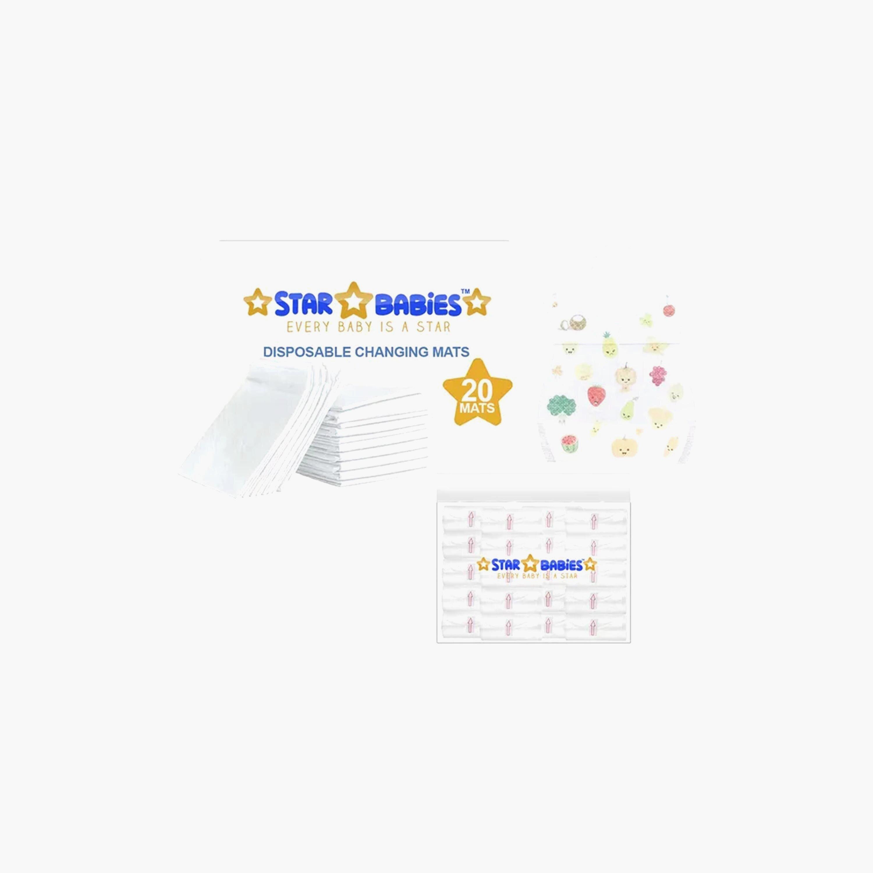 Star Babies 20-Piece Changing Mats, 20-Piece Scented Bags with 20-Piece Disposable Bibs Bundle-baby-feeding-bibs-image-1