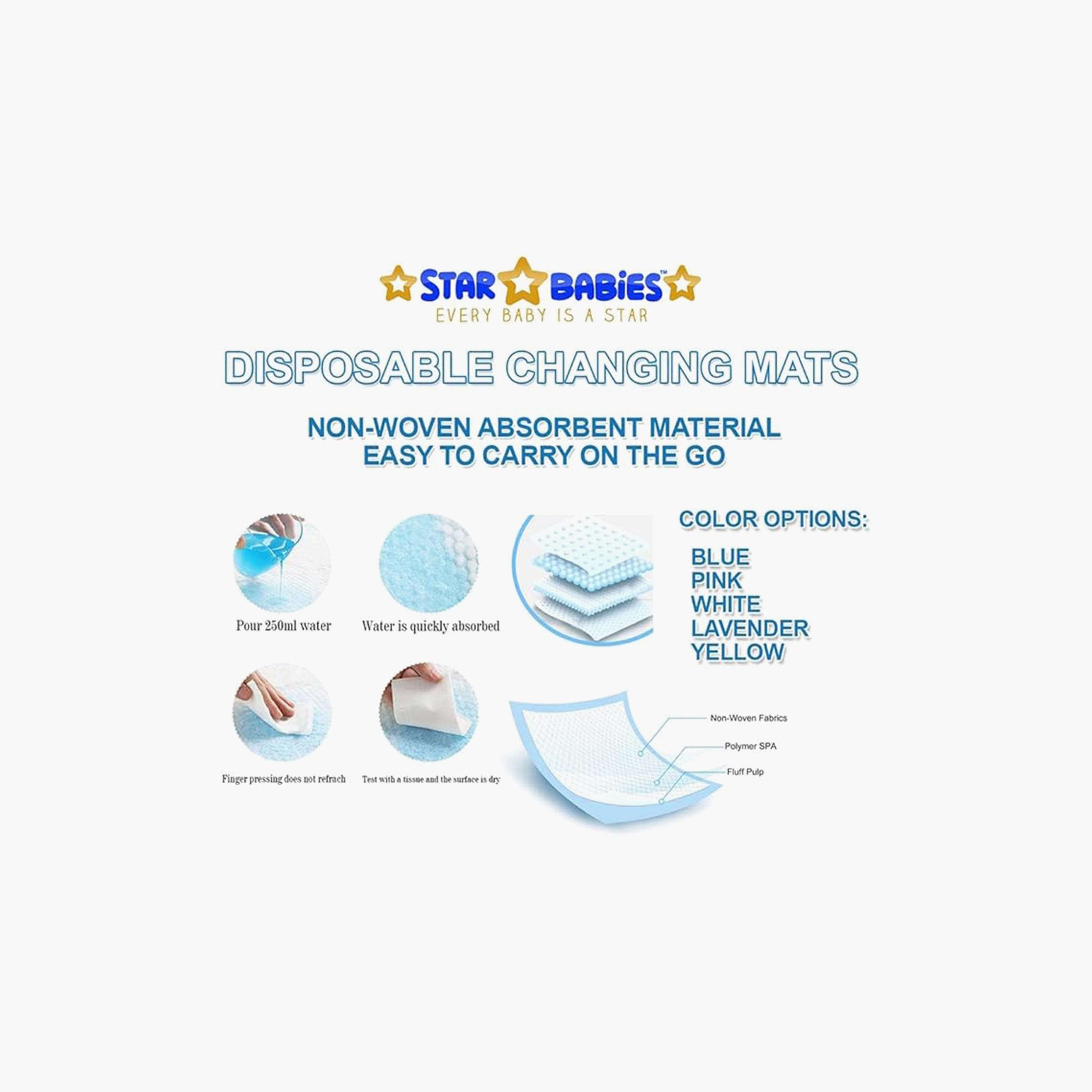 Star Babies 10-Piece Disposable Changing Mat with 10-Piece Scented Bag-baby-diapering-changingmats-image-3