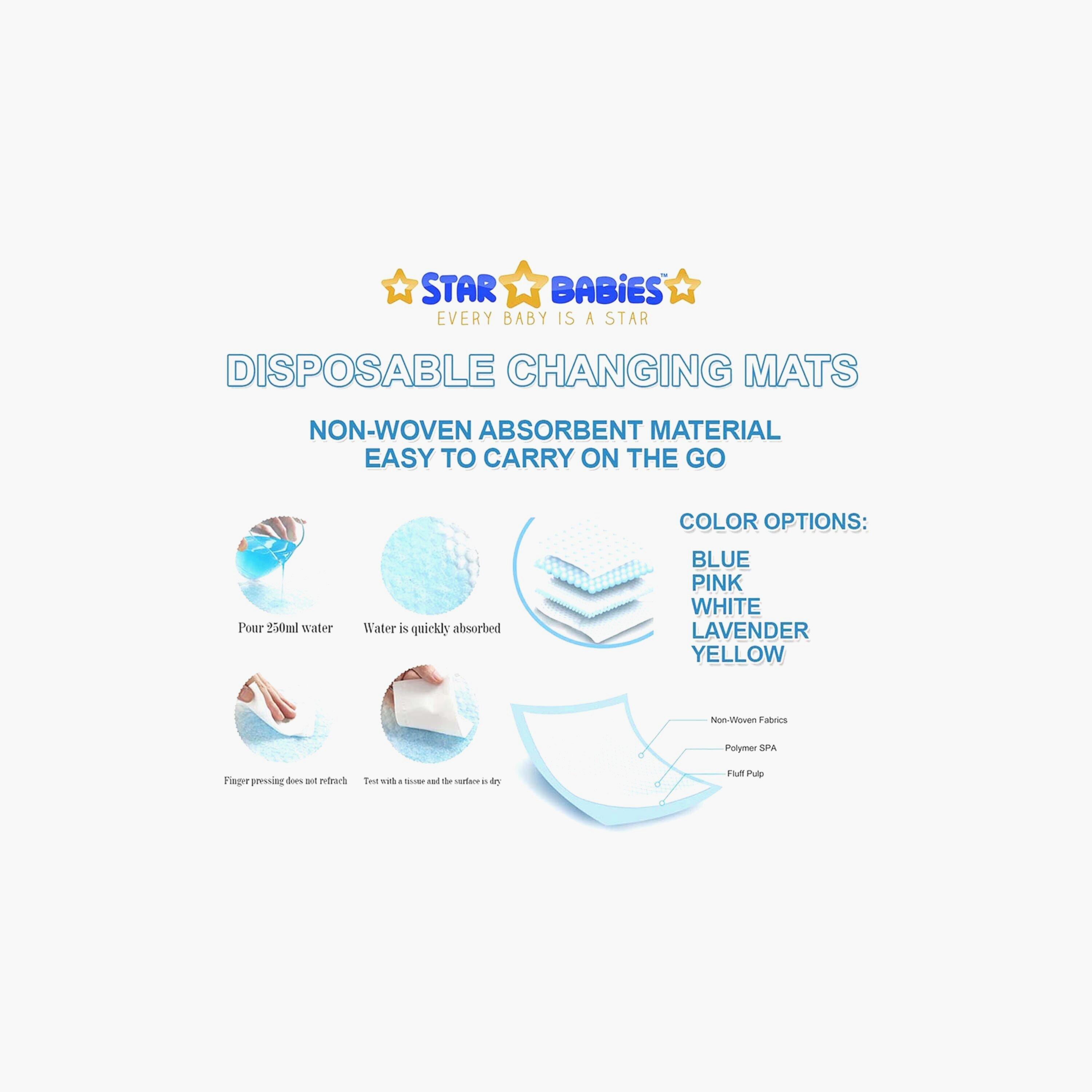 Star Babies 15-Piece Disposable Changing Mats with 15-Piece Scented Bags Bundle-baby-diapering-changingmats-image-4