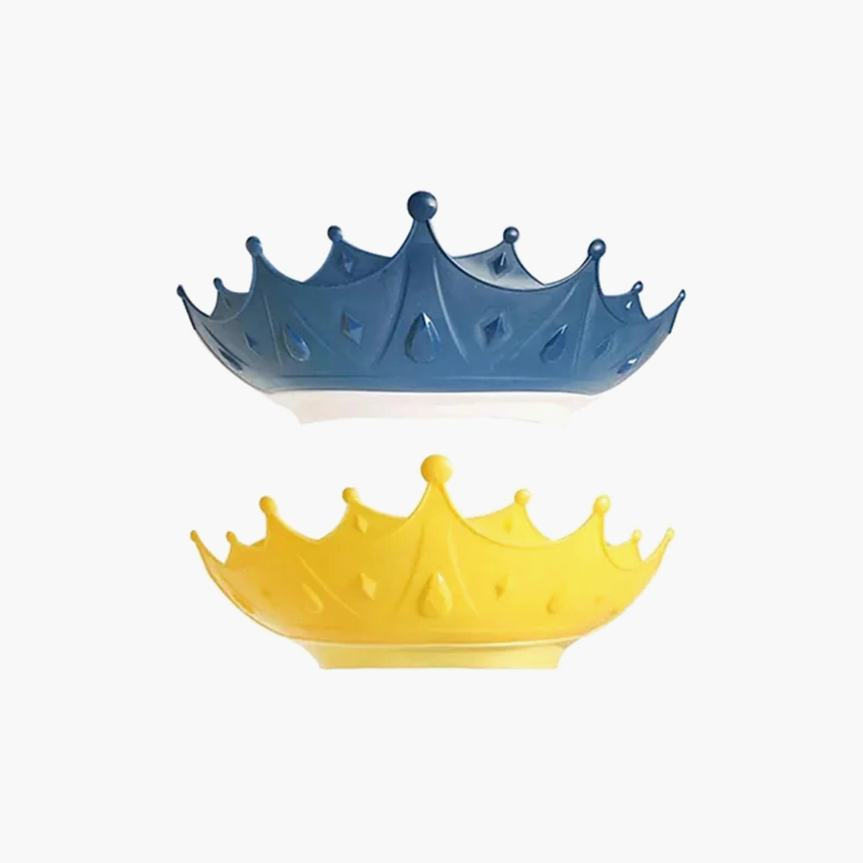 قبعة استحمام تاج قابلة للتعديل قطعتين من ستار بيبيز، أزرق/أصفر-baby-bathandcare-bathtubs-image-1