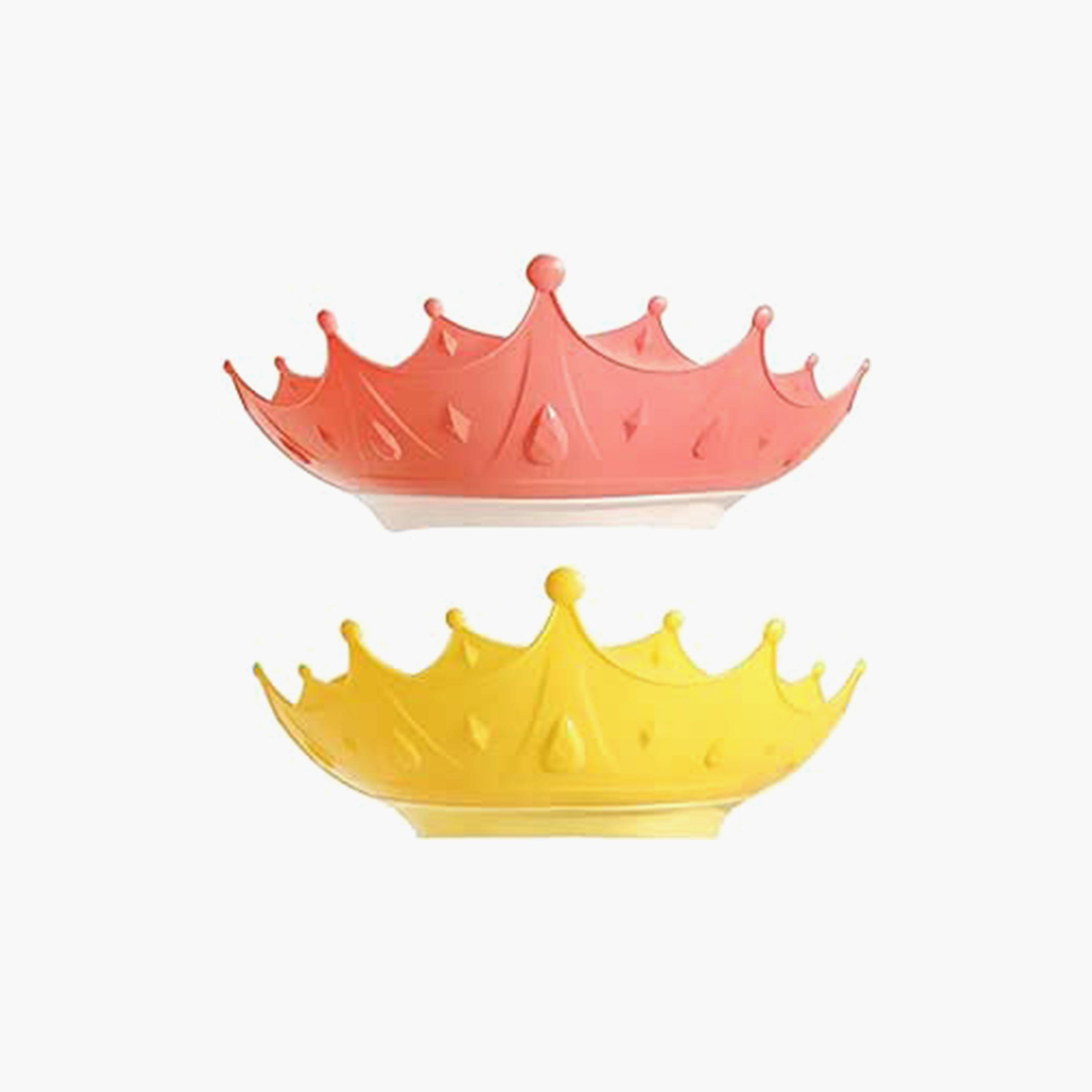 قبعة استحمام تاج قابلة للتعديل قطعتين من ستار بيبيز، وردي/أصفر-baby-bathandcare-bathtubs-image-1