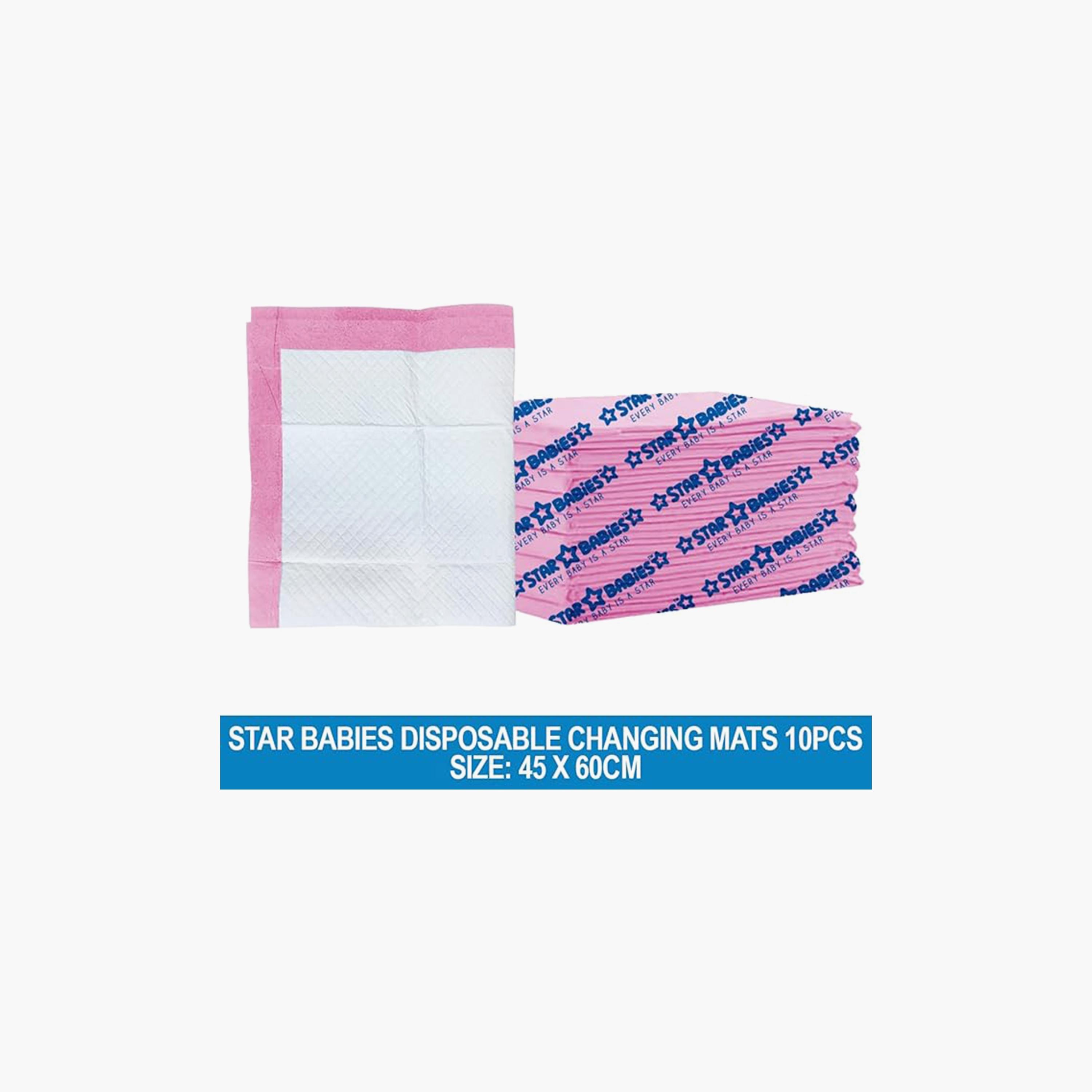 سجادات تغيير الحفاضات للاستعمال مرة واحدة من ستار بيبيز 10 قطع - 45 × 60 سم-baby-diapering-changingmats-image-3