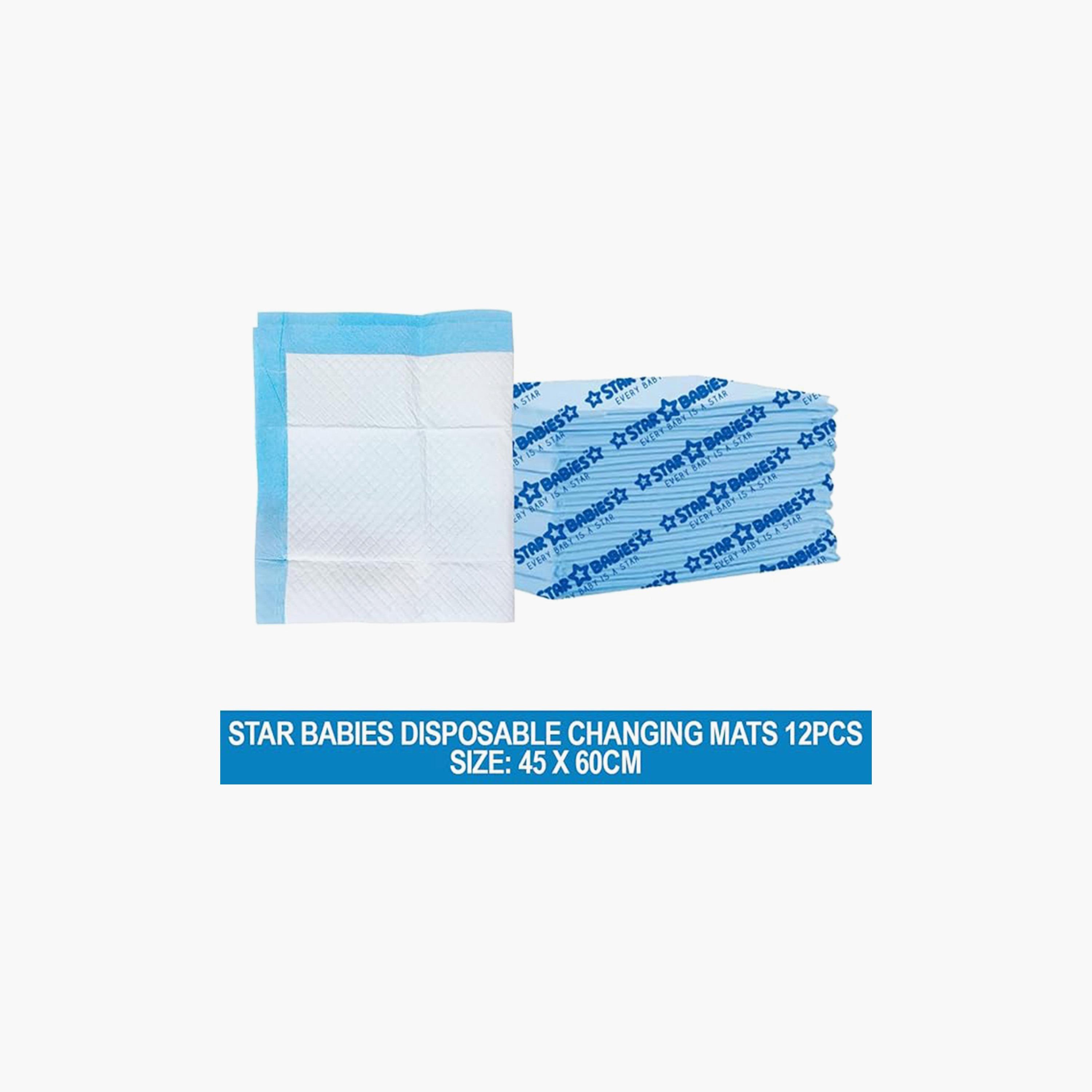 Star Babies 12-Piece Disposable Changing Mats - 45 x 60 cm-baby-diapering-changingmats-image-3