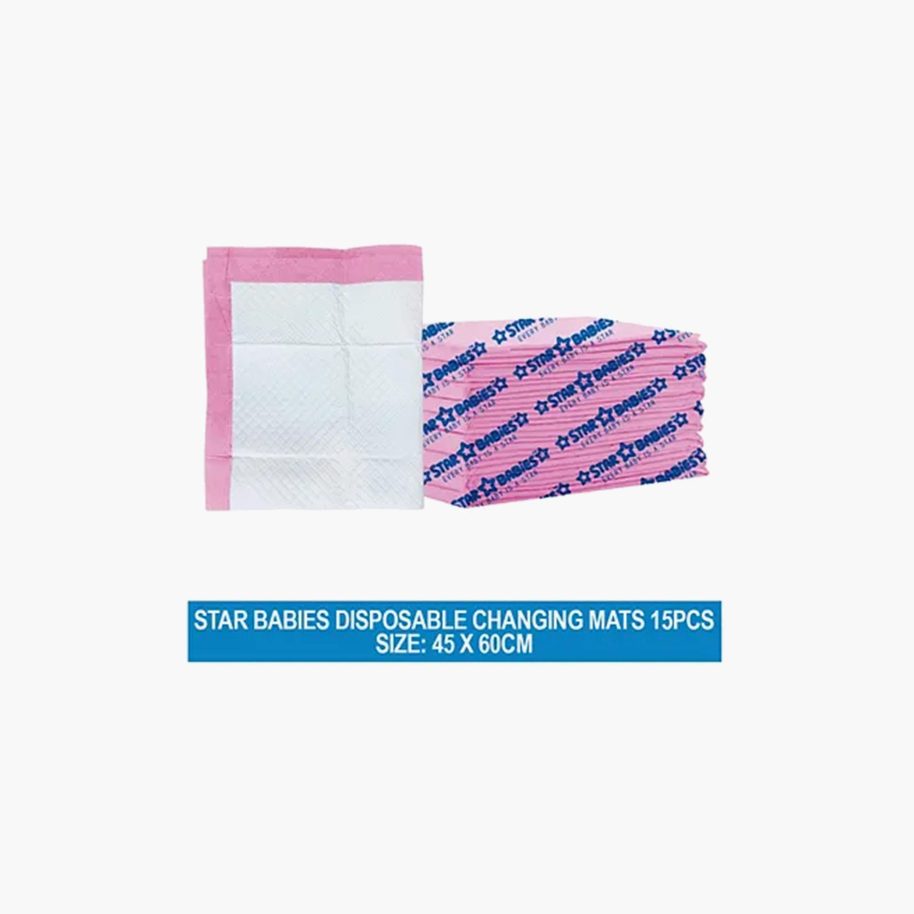 Star Babies 15-Piece Disposable Changing Mats - 45 x 60 cm-baby-diapering-changingmats-image-3