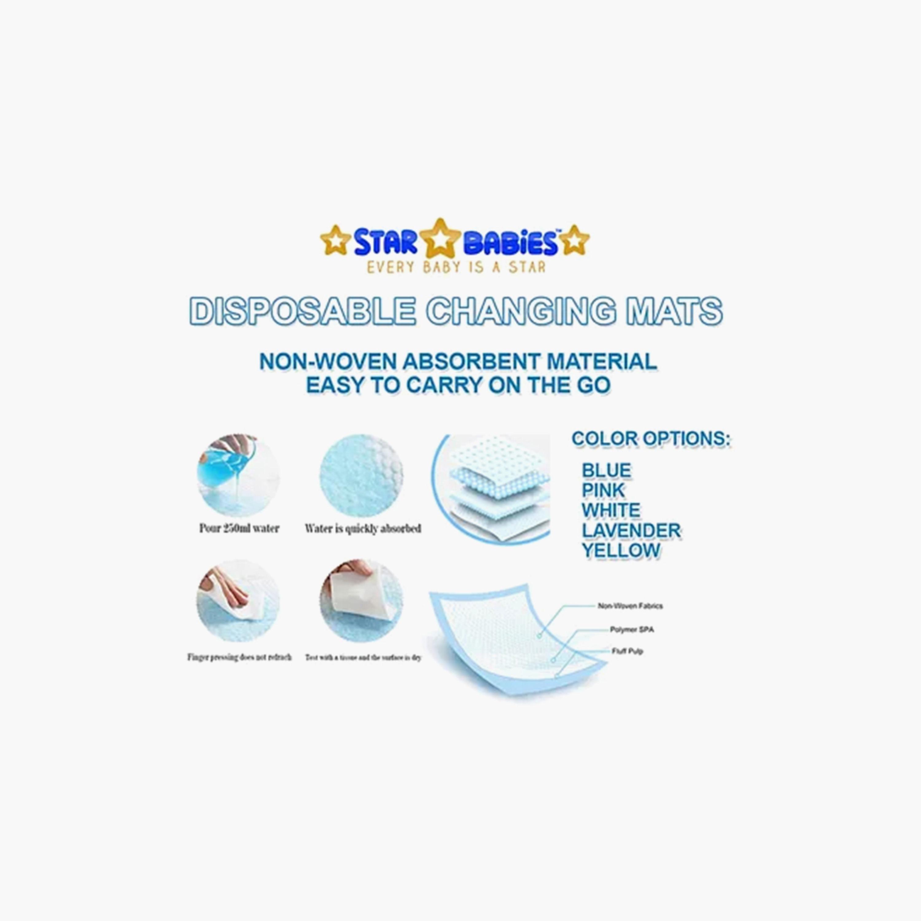 Star Babies 15-Piece Disposable Changing Mats - 45 x 60 cm-baby-diapering-changingmats-image-5