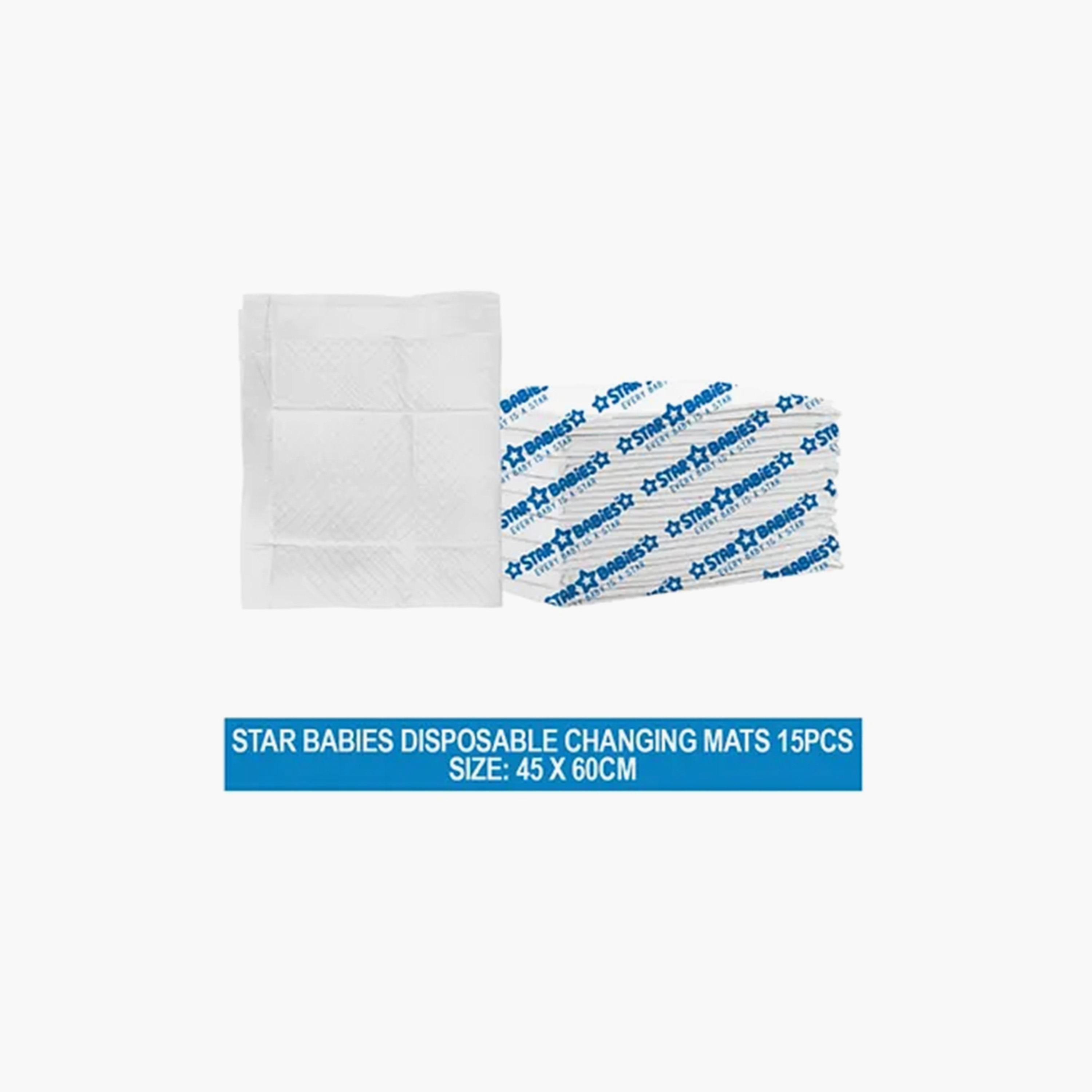 Star Babies 15-Piece Disposable Changing Mats - 45 x 60 cm-baby-diapering-changingmats-image-3