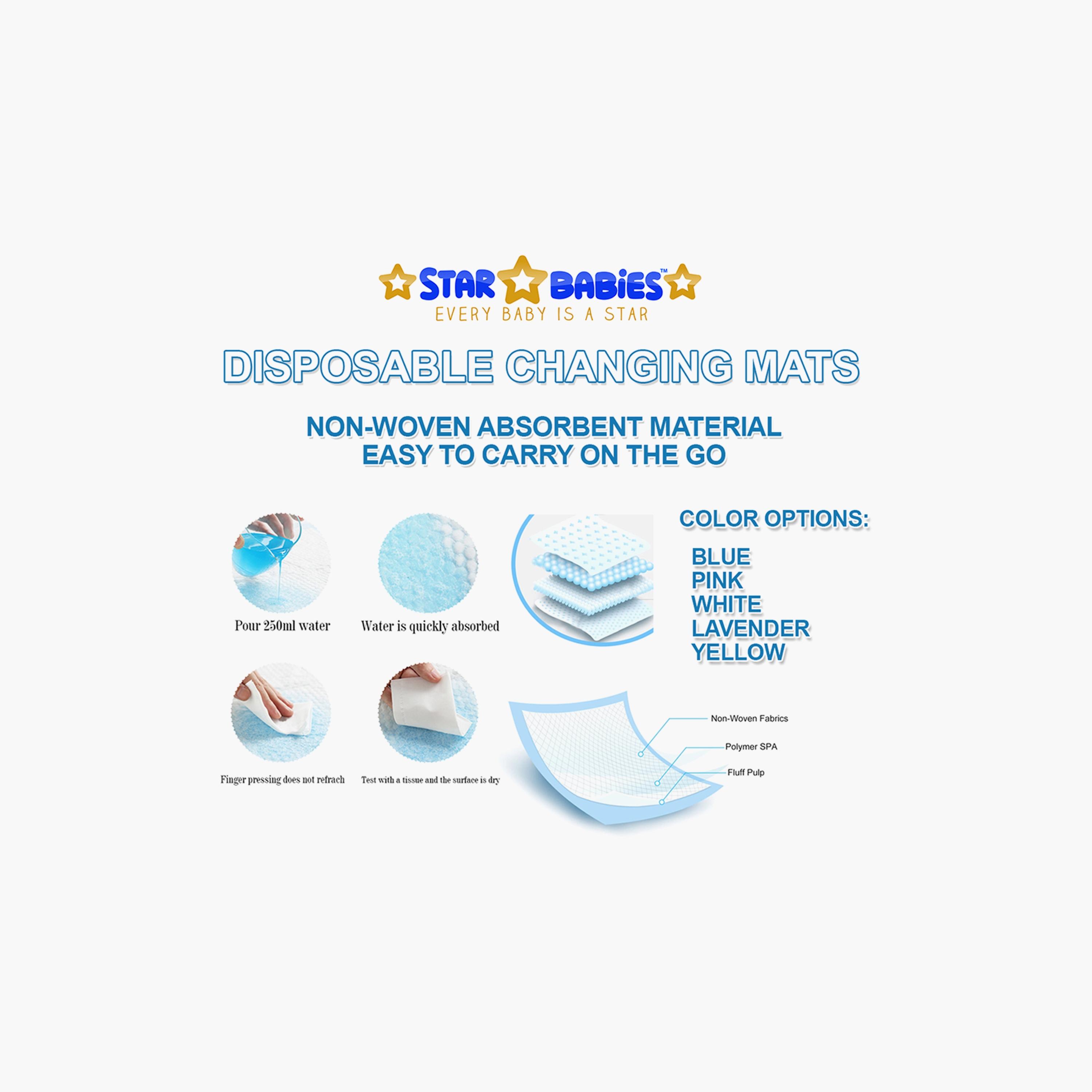 Star Babies 20-Piece Disposable Changing Mats - 45 x 60 cm-baby-diapering-changingmats-image-6