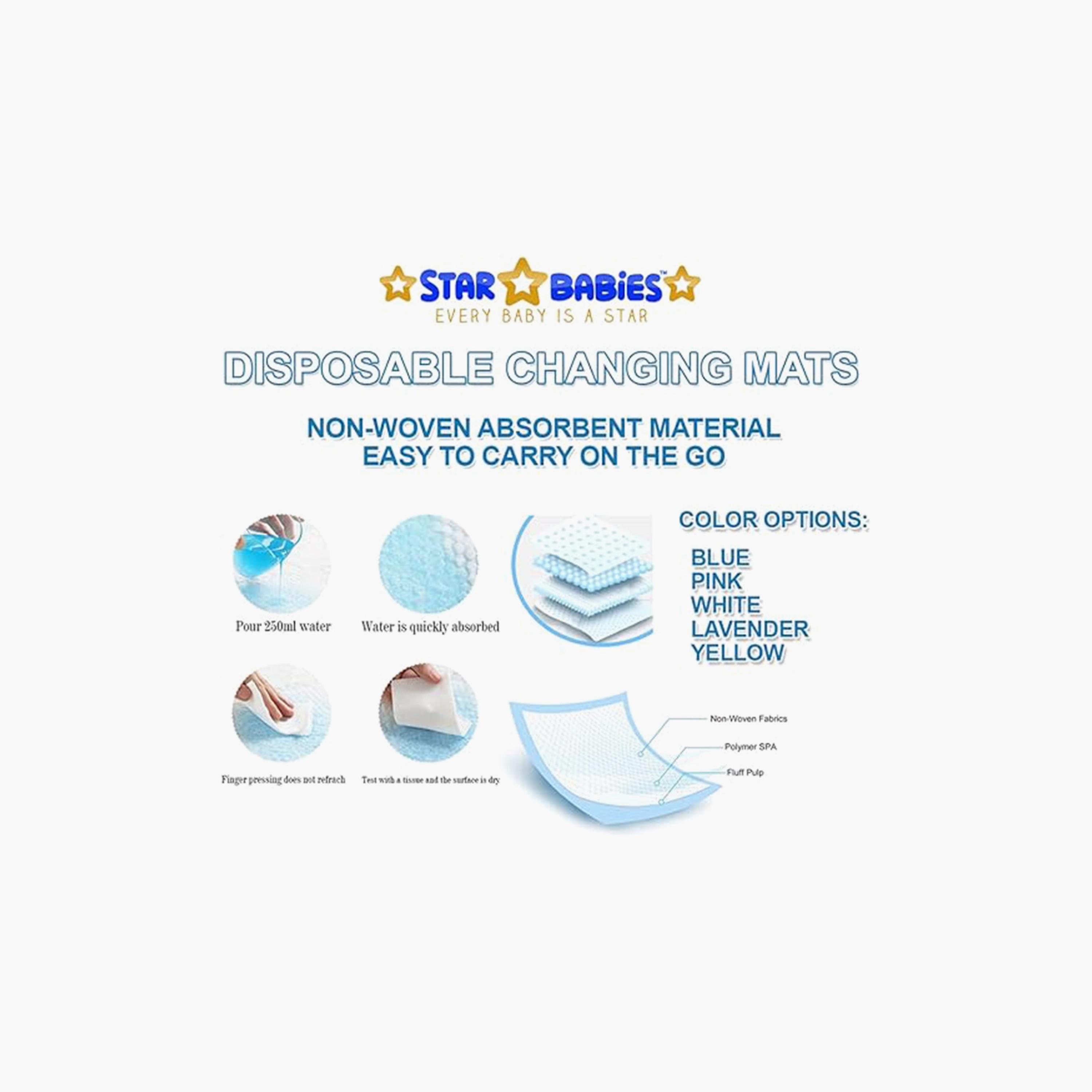 Star Babies 55-Piece Disposable Changing Mats - 45 x 60 cm-baby-diapering-changingmats-image-5