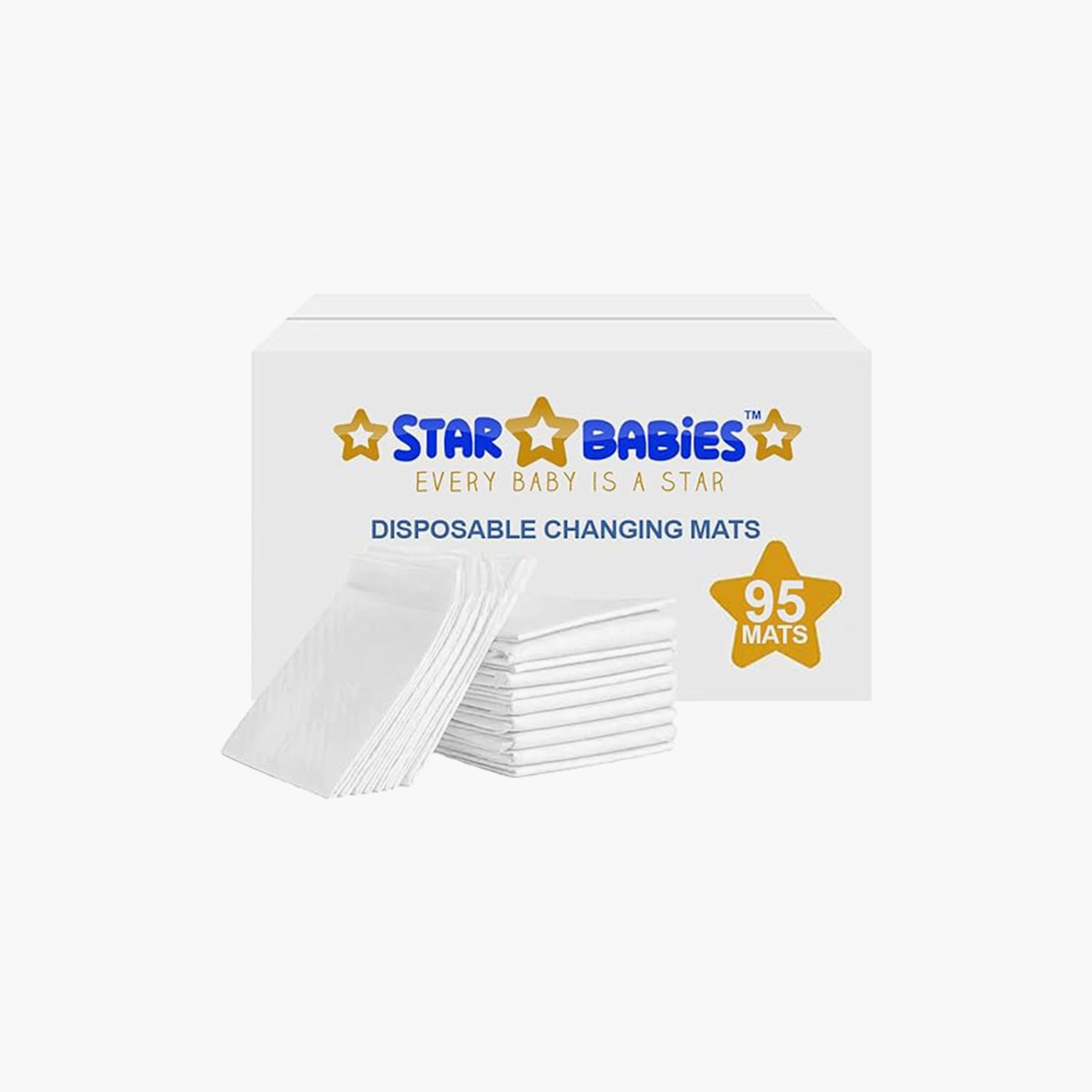 Star Babies 95-Piece Disposable Changing Mats - 45 x 60 cm-baby-diapering-changingmats-image-2