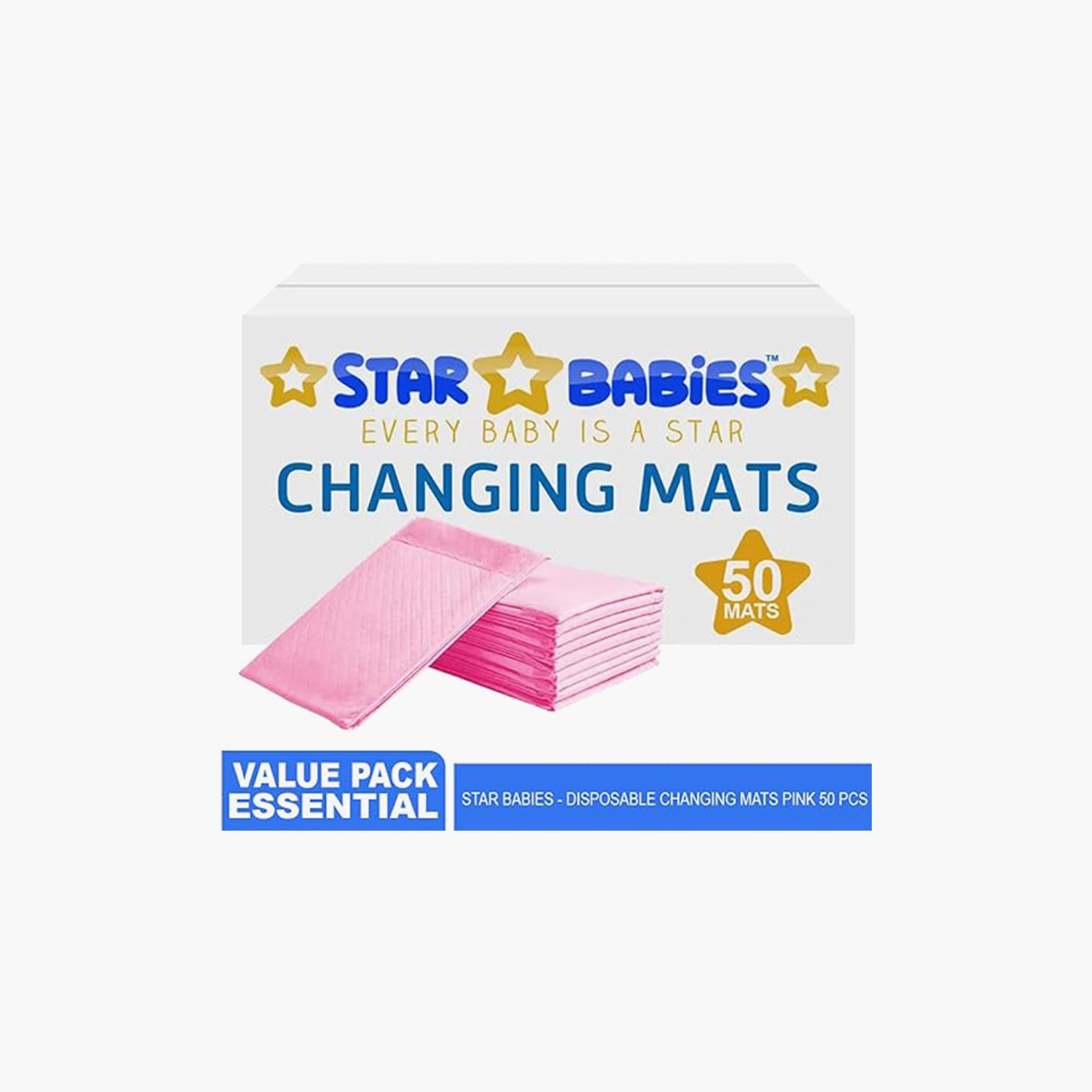 سجادات تغيير الحفاضات للاستعمال مرة واحدة من ستار بيبيز 50 قطعة - 45 × 60 سم-baby-diapering-changingmats-image-3