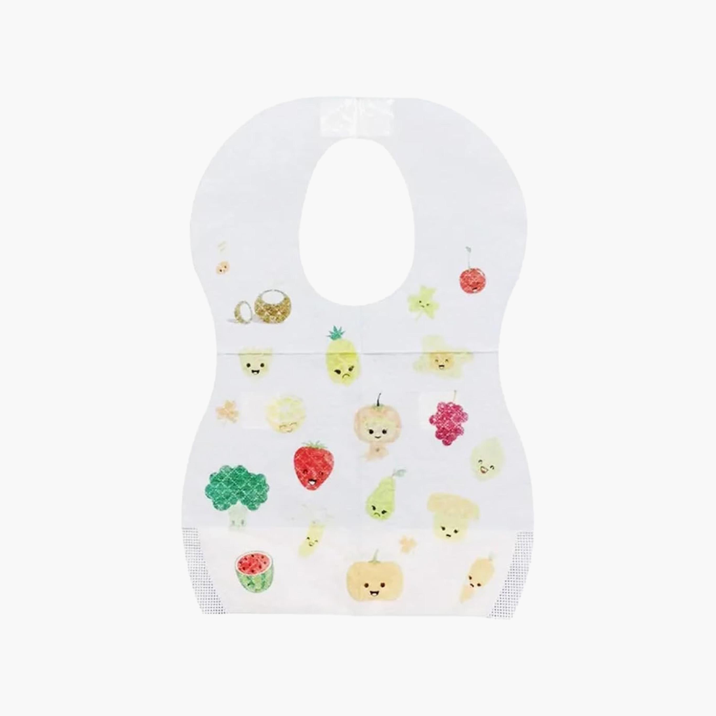 Star Babies 60-Piece Disposable Bibs, Fruits Print-baby-feeding-bibs-image-3