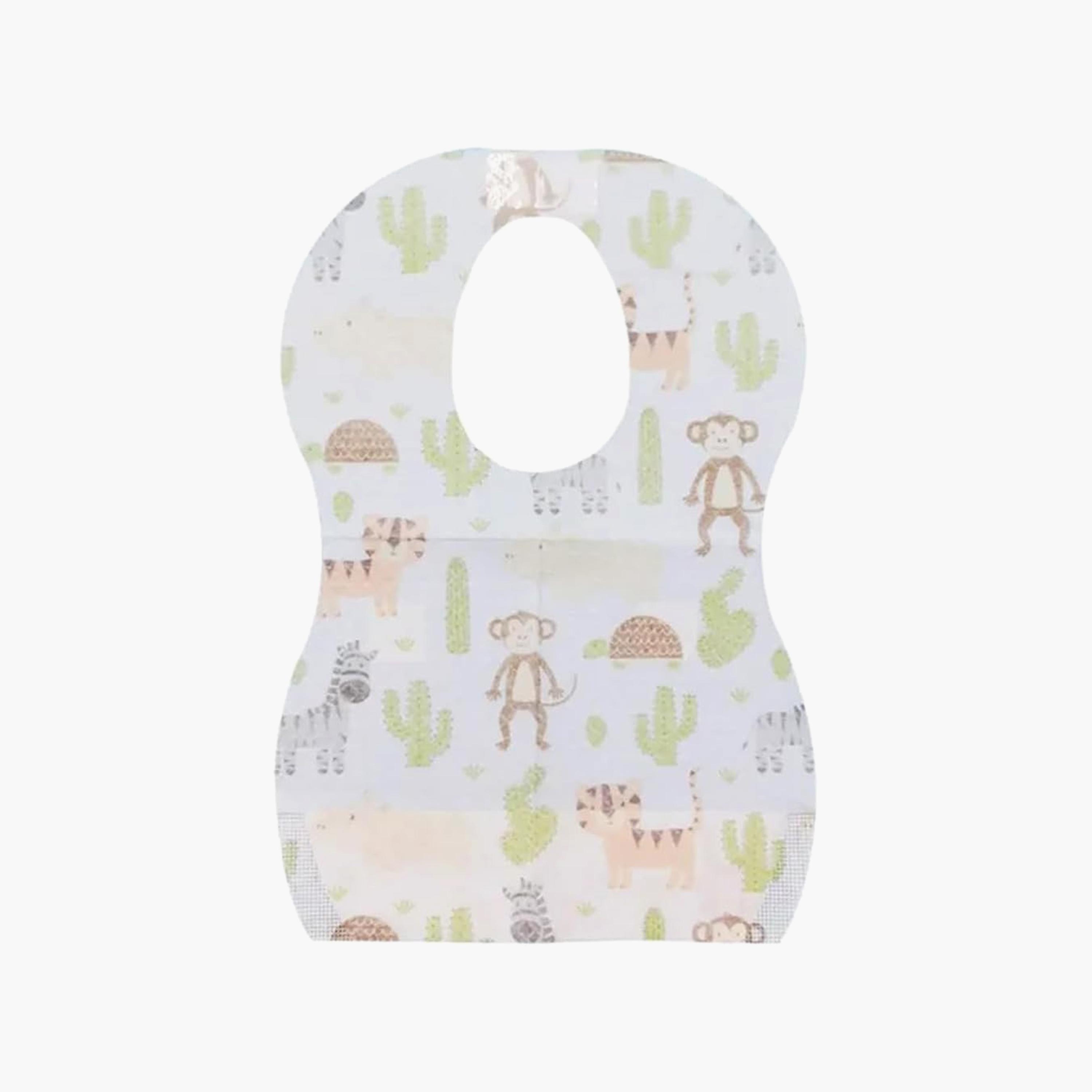 Star Babies 60-Piece Disposable Bibs, Animal Print-baby-feeding-bibs-image-3