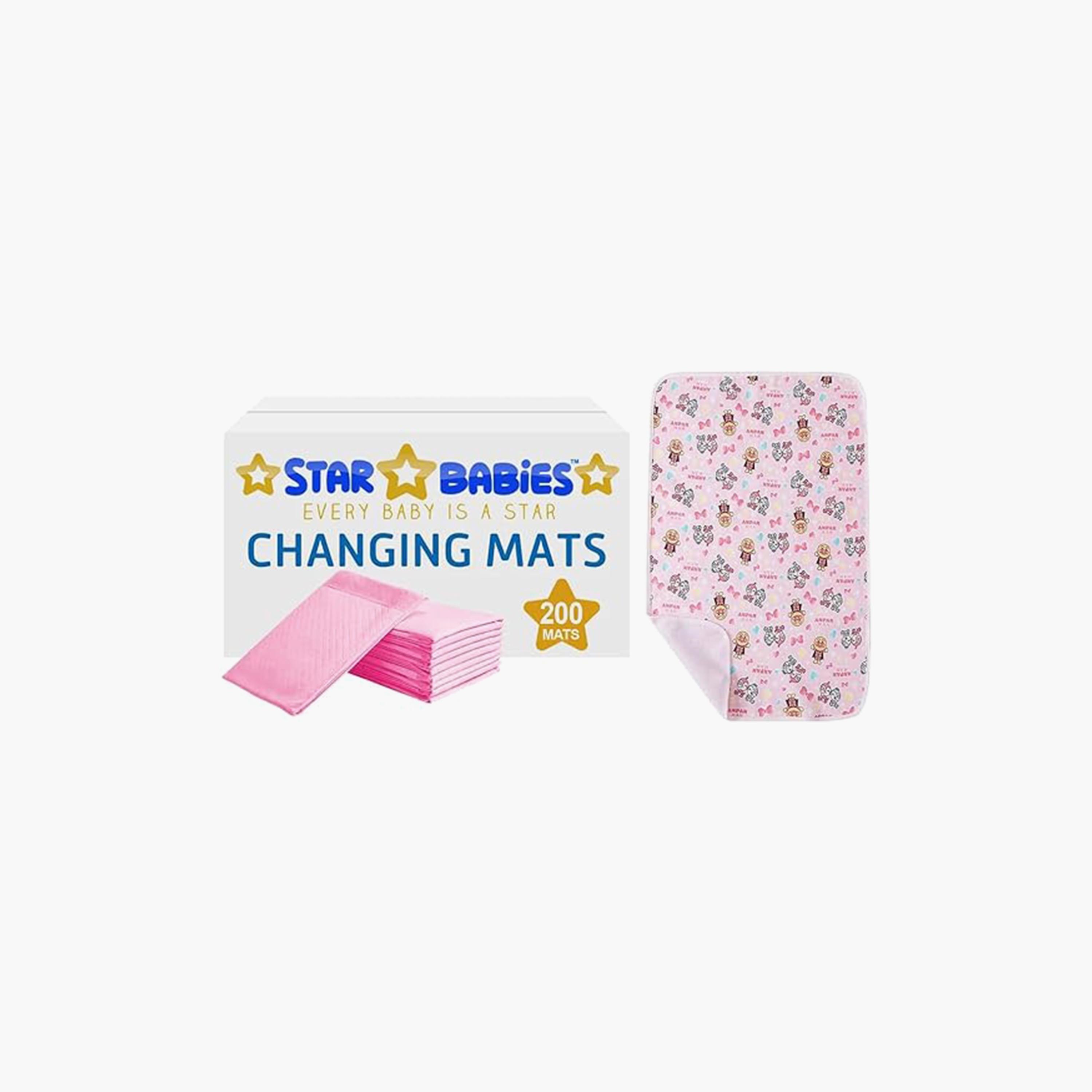 Star Babies 200-Piece Disposable Changing Mats with Reusable Changing Mats Bundle-baby-diapering-changingmats-image-1