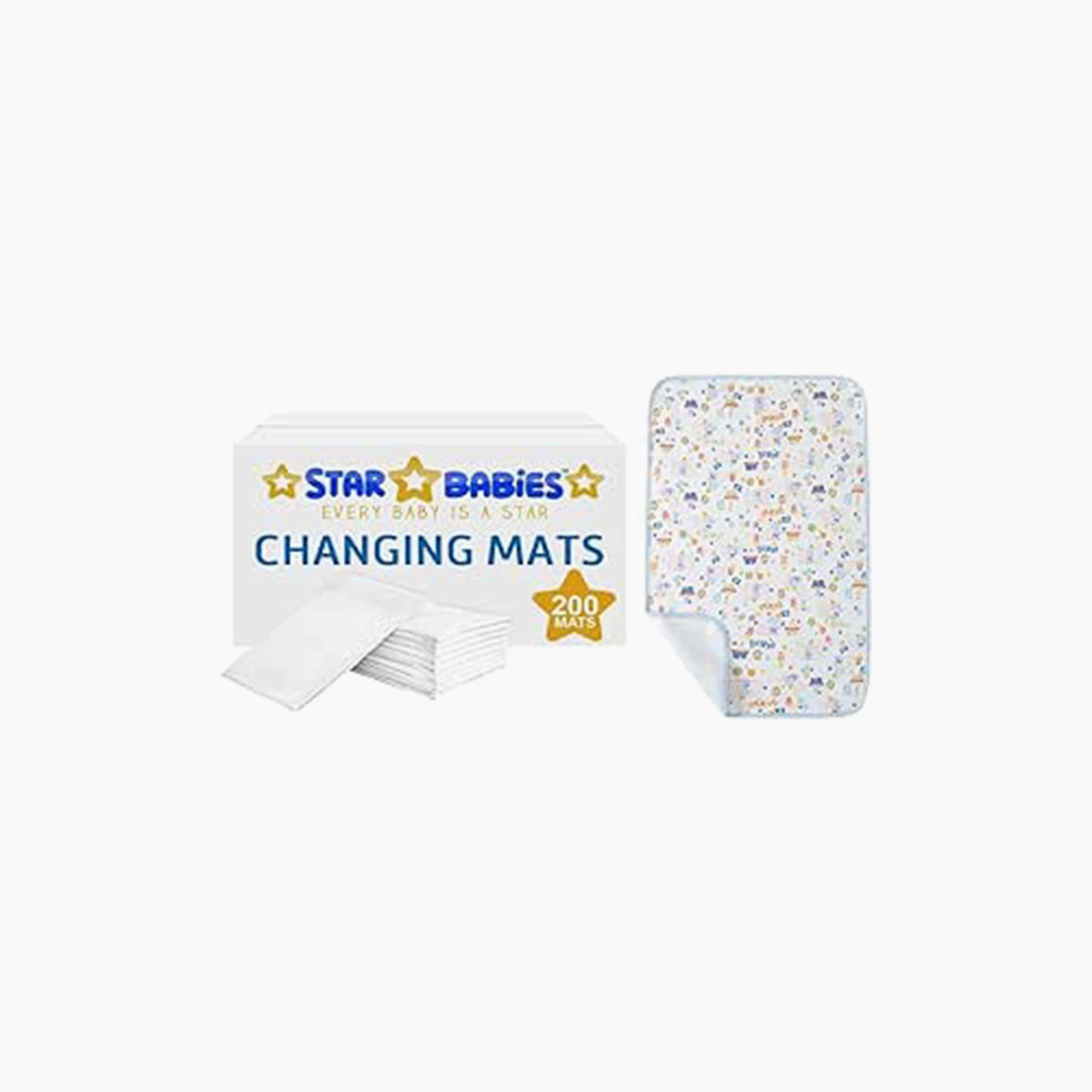 Star Babies 200-Piece Disposable Changing Mats with Reusable Changing Mats Bundle-baby-diapering-changingmats-image-1