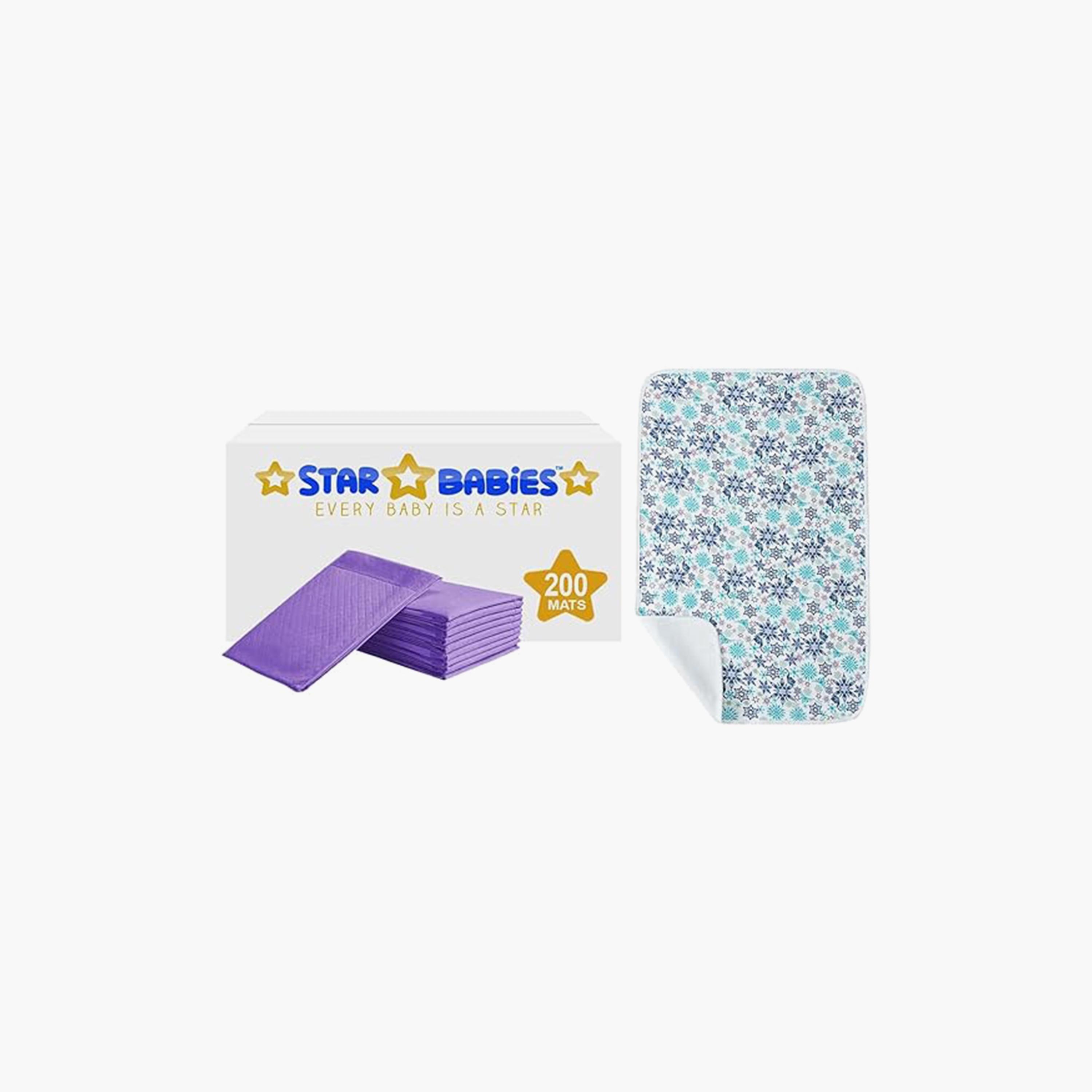 Star Babies 200-Piece Disposable Changing Mats with Reusable Changing Mats Bundle-baby-diapering-changingmats-image-1