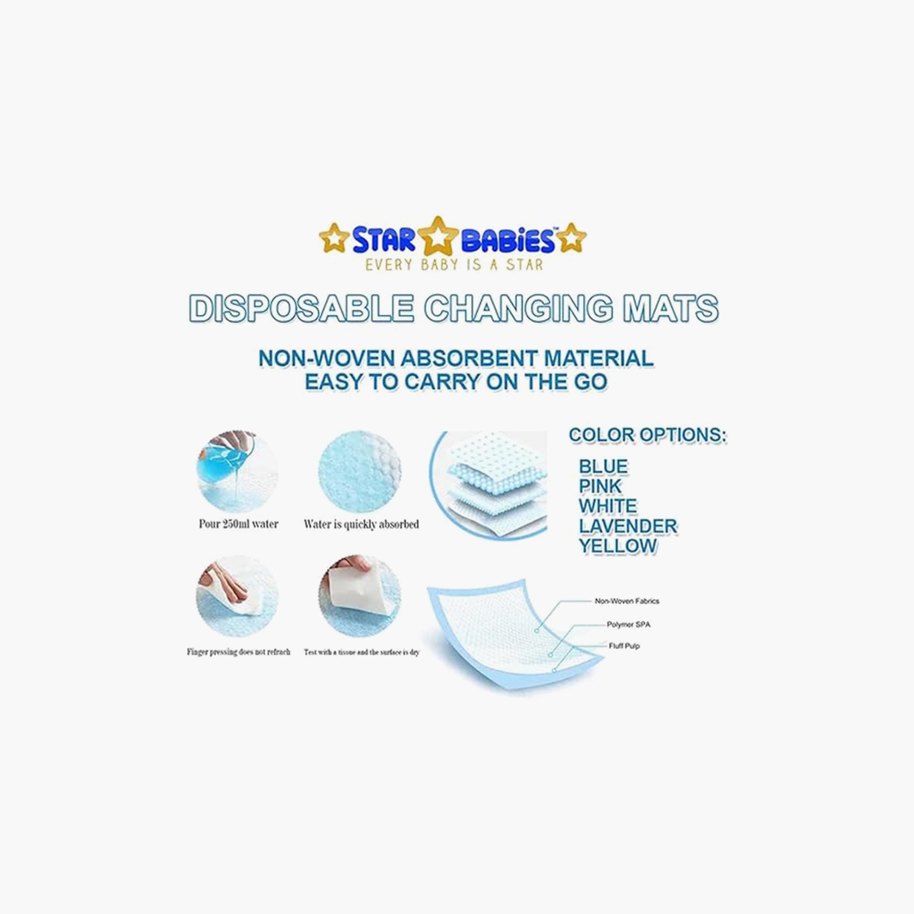 Star Babies 36-Piece Disposable Changing Mats, 45-Piece Scented Bags with Dispenser Bundle-baby-diapering-changingmats-image-3